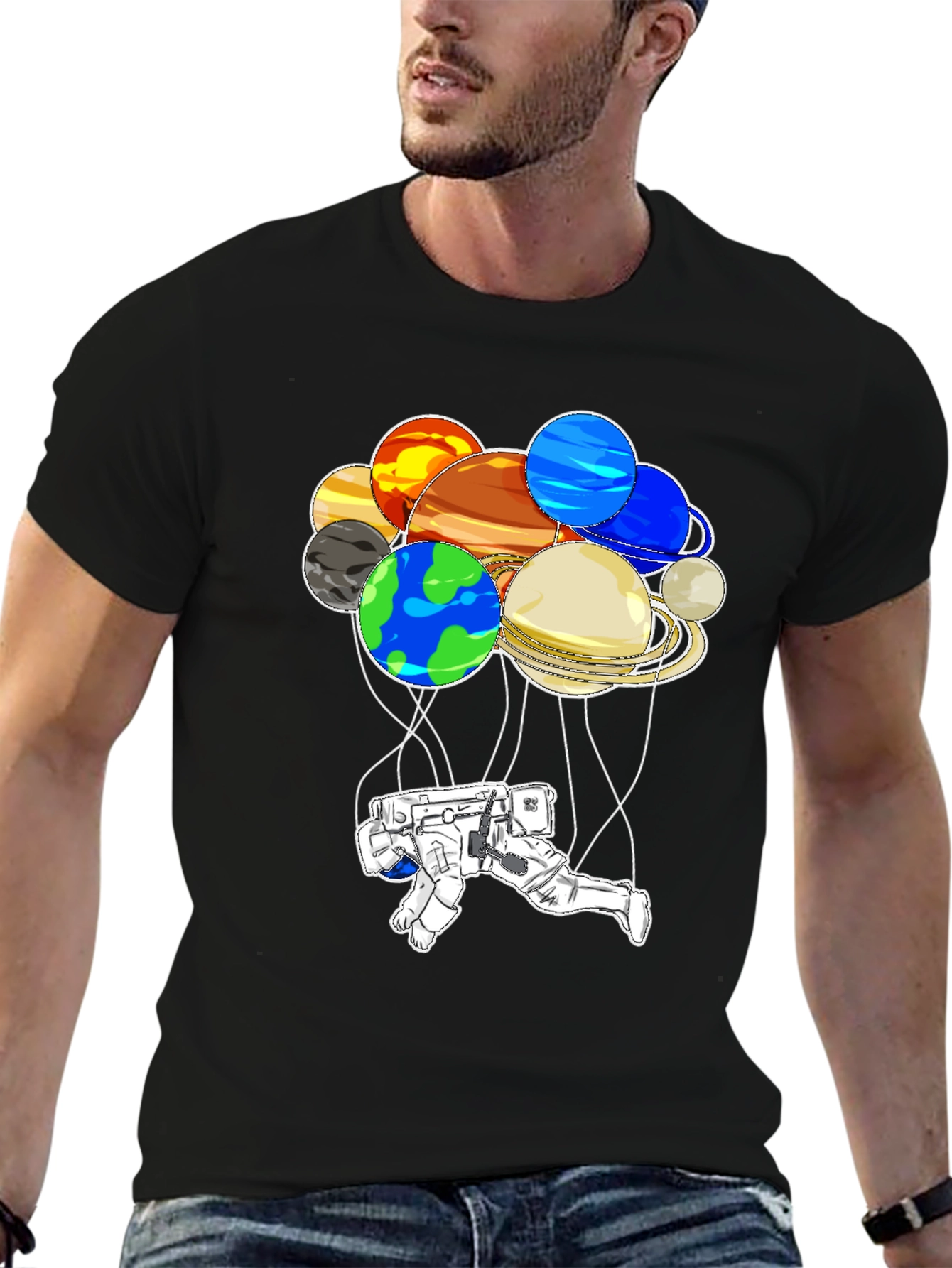Astronaut Planet T-Shirt: Unique Space Graphic Tee