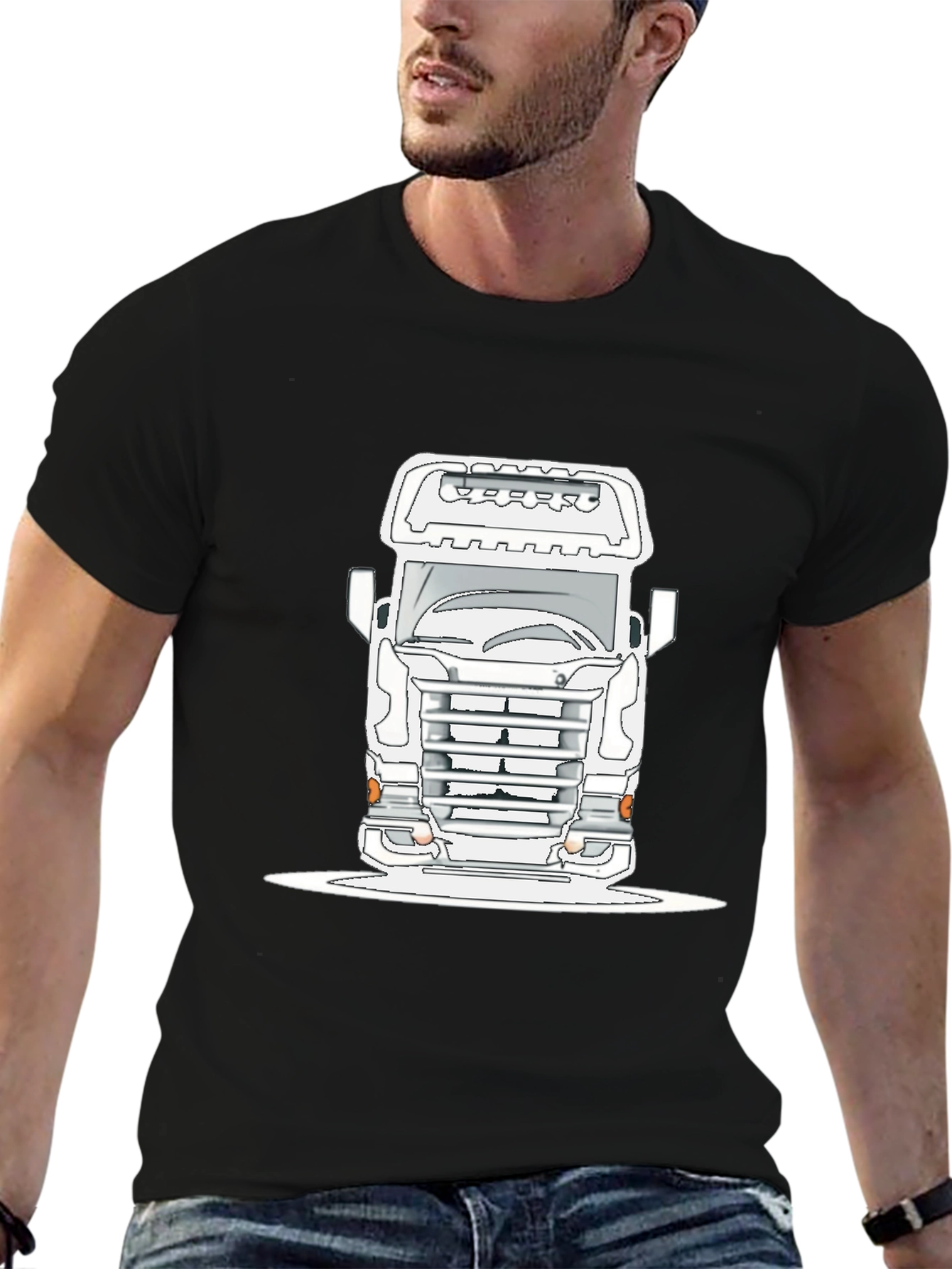 Truck Graphic Tee - Bold Black Cotton