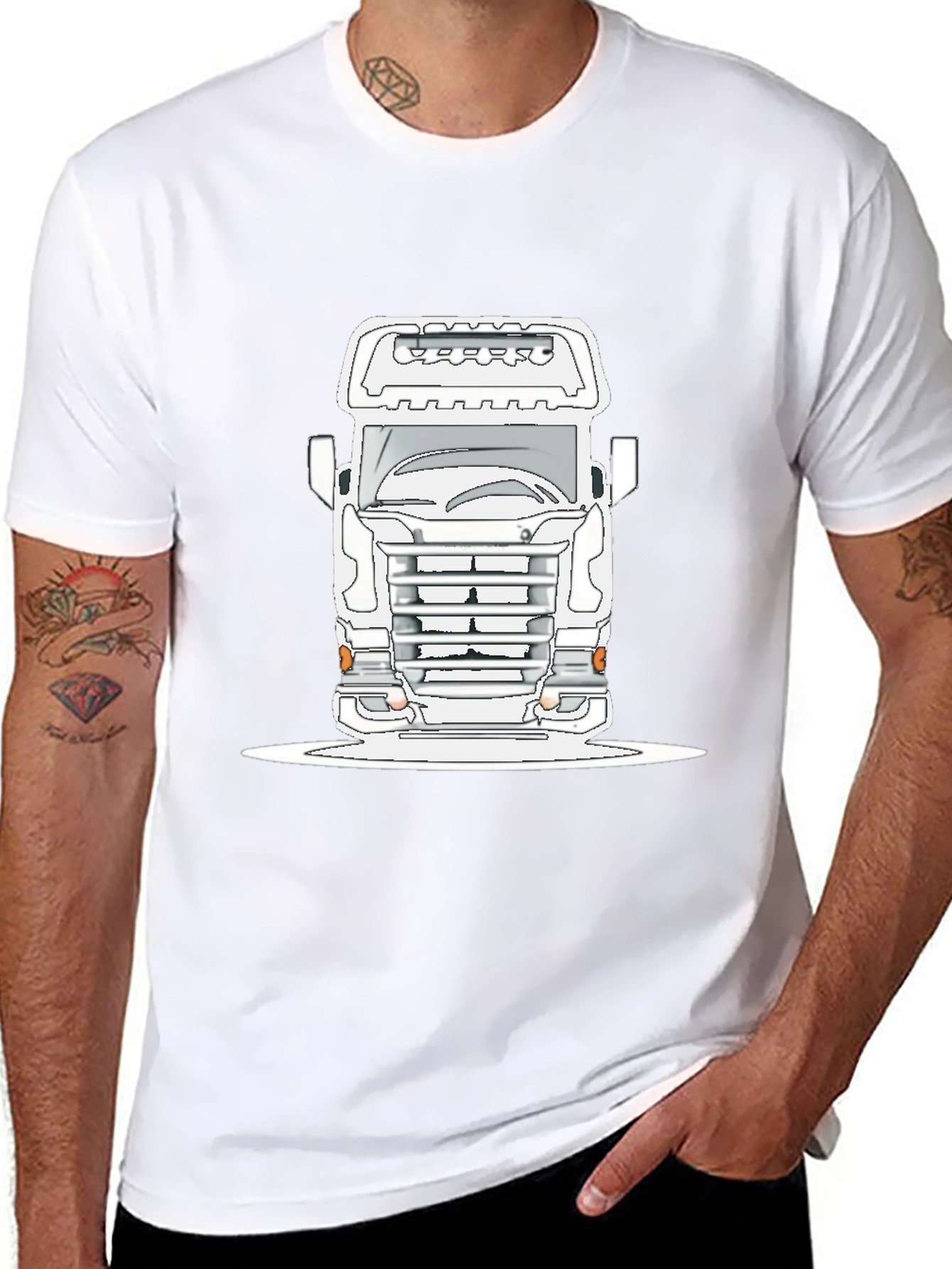 Truck Graphic Tee - Bold Black Cotton