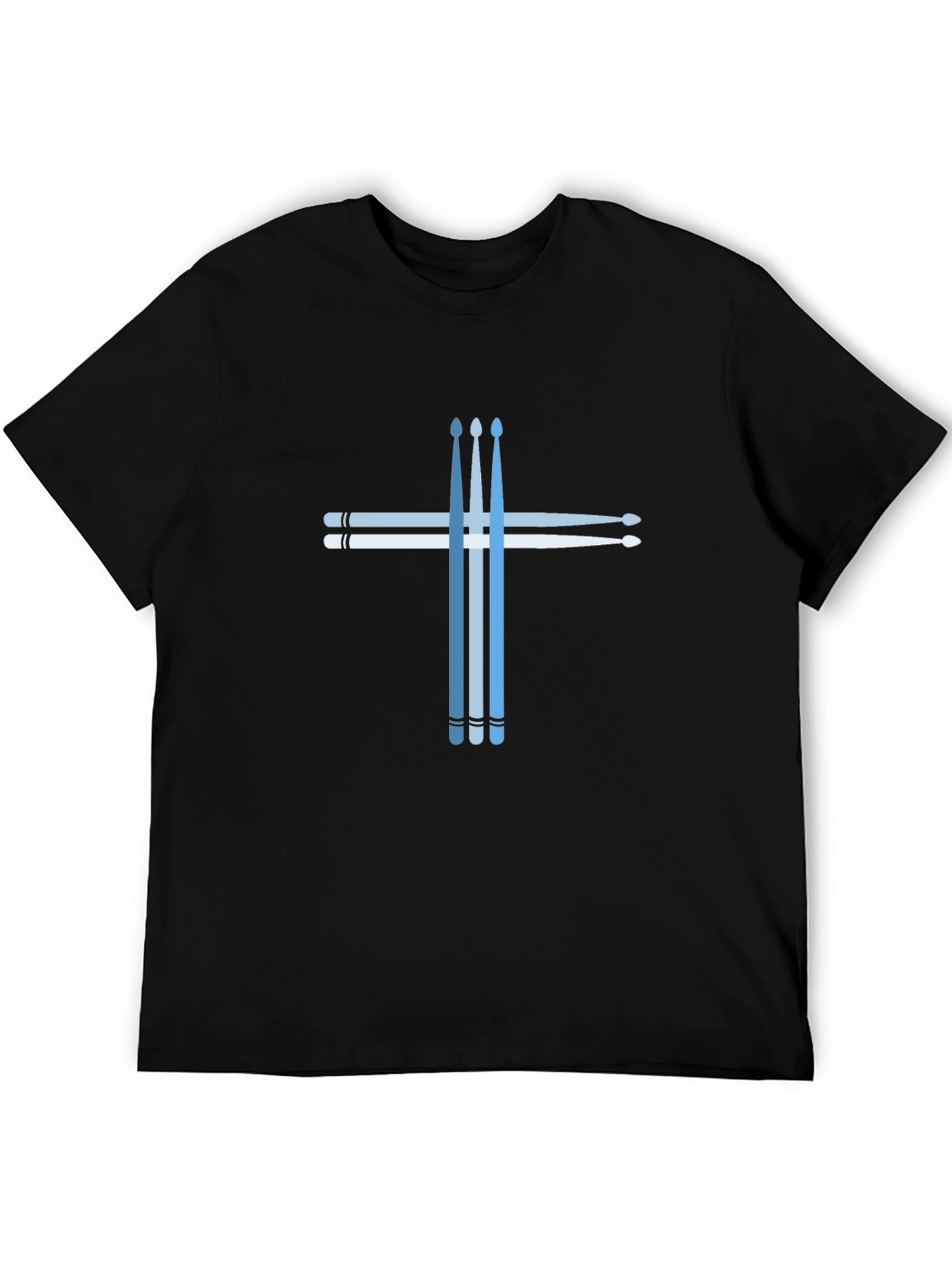 Drumstick Cross Graphic Tee - Black Cotton T-Shirt