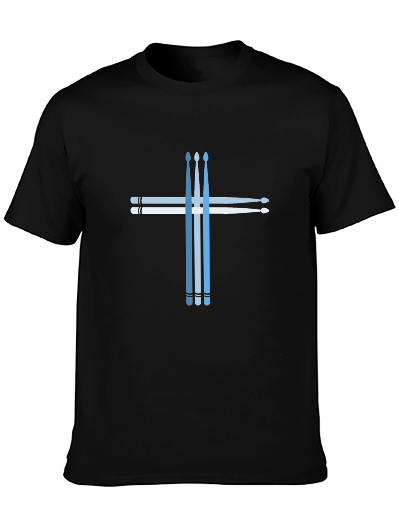 Drumstick Cross Graphic Tee - Black Cotton T-Shirt