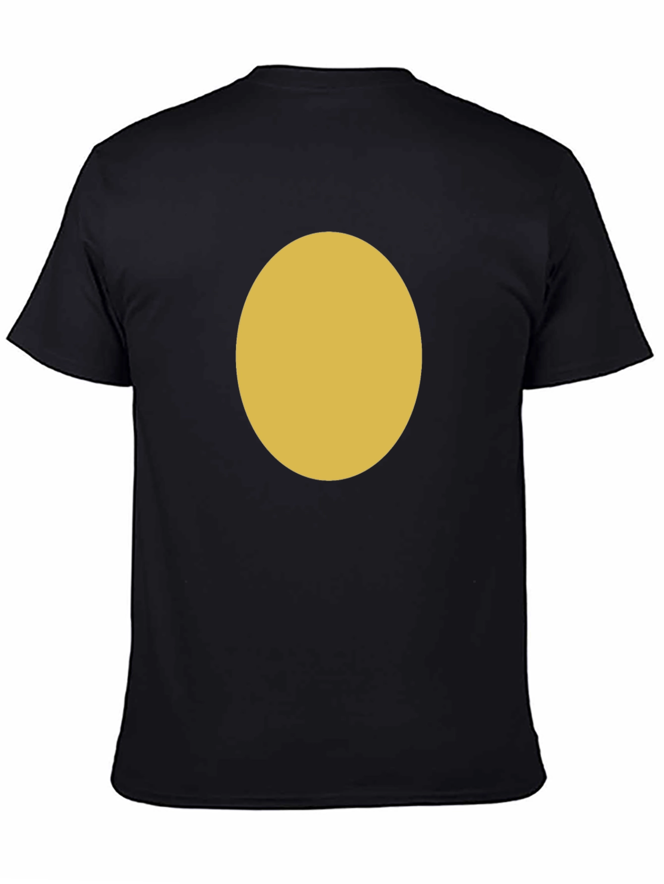 Minimalist Black T-Shirt with Gold Oval Design