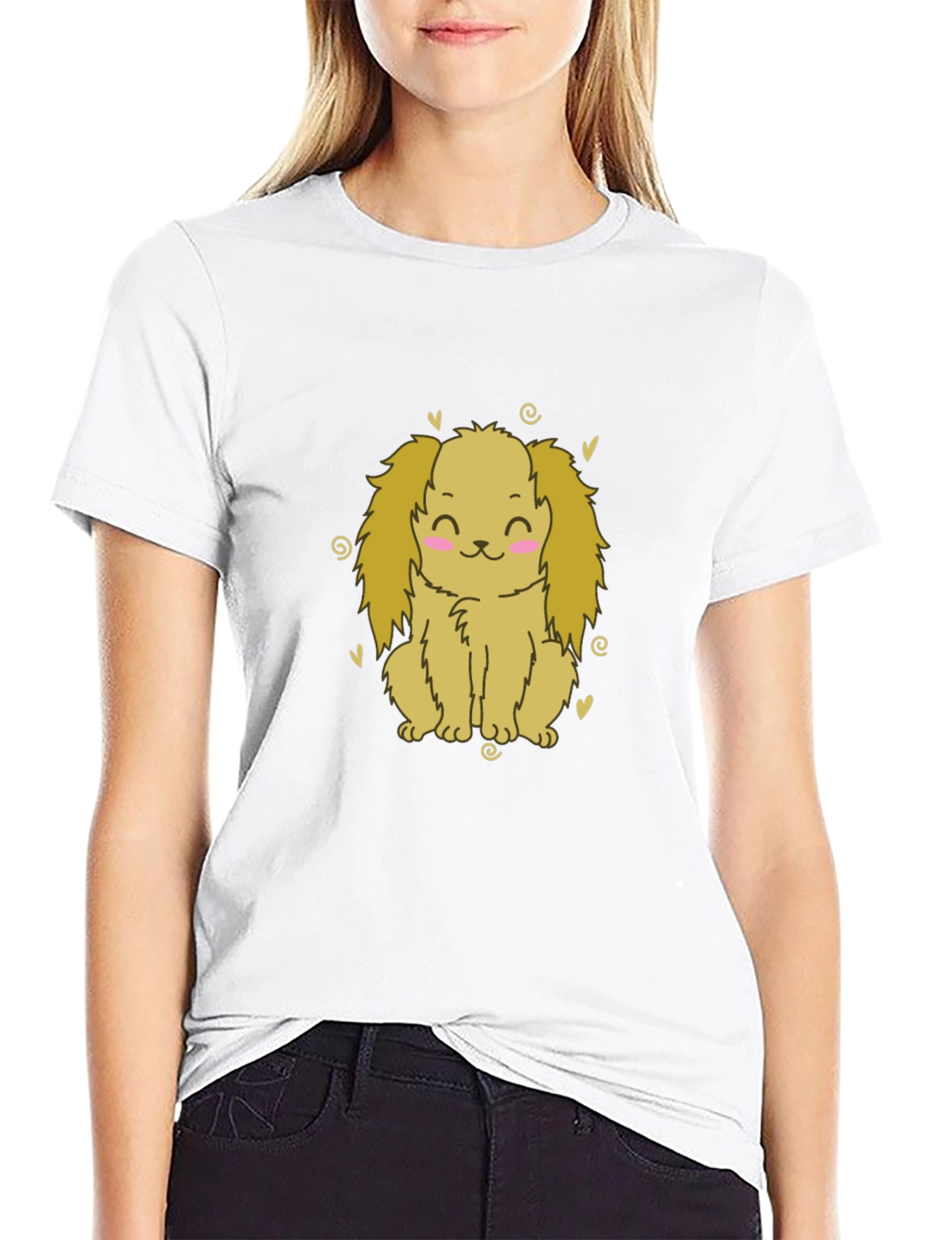 Cute Dog T-Shirt - Black Cotton Tee