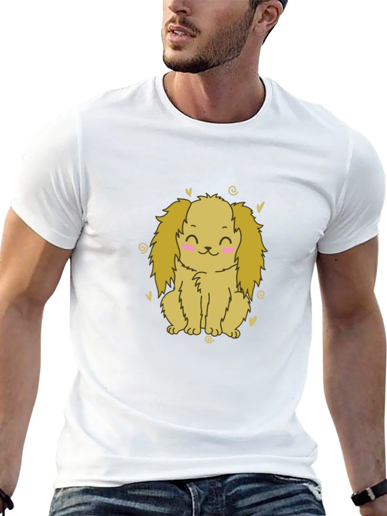 Cute Dog T-Shirt - Black Cotton Tee