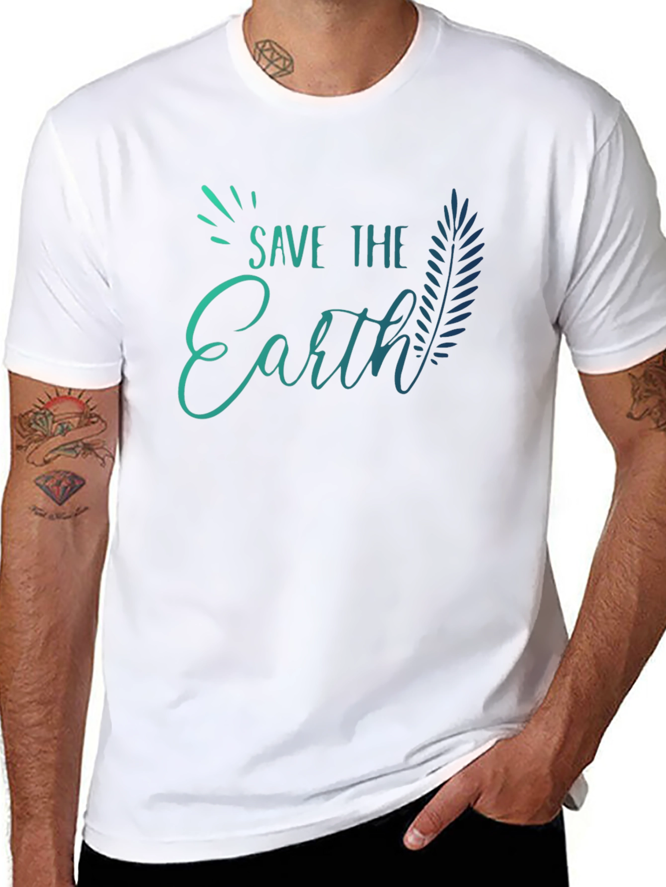 Save the Earth Black T-Shirt - Eco Friendly Design