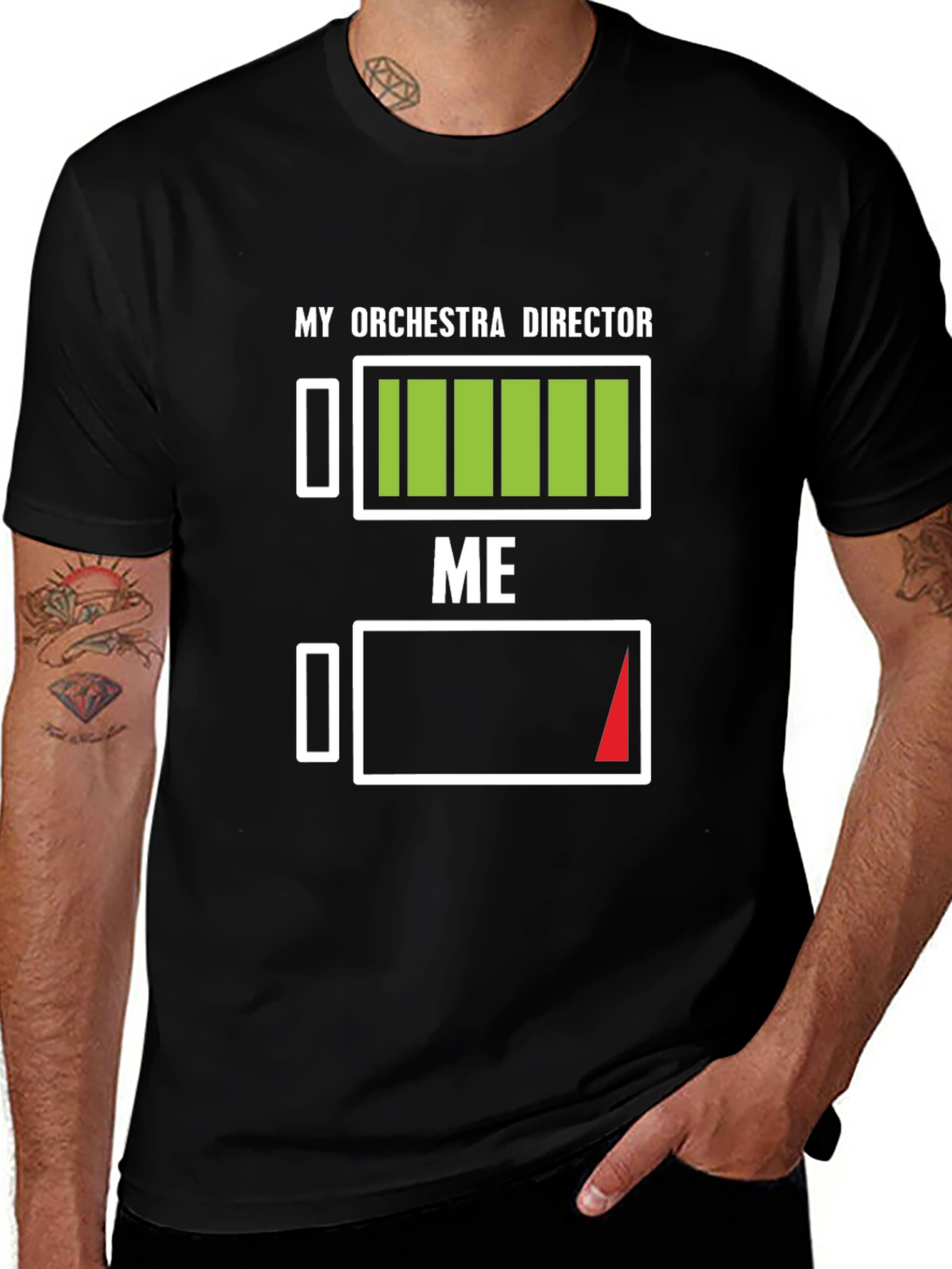 Orchestra Director Battery Level T-Shirt