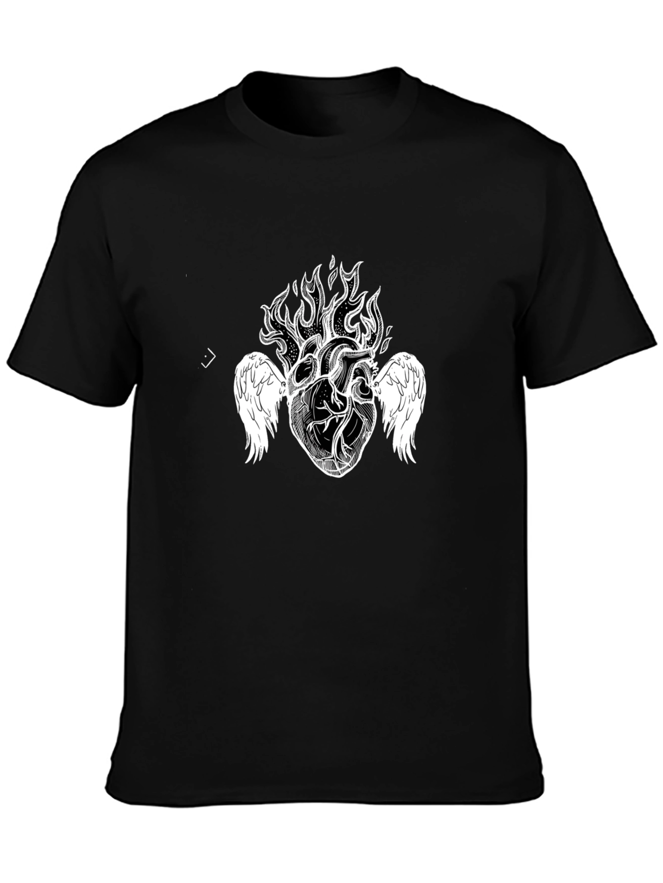 Fiery Heart Graphic Tee - Black