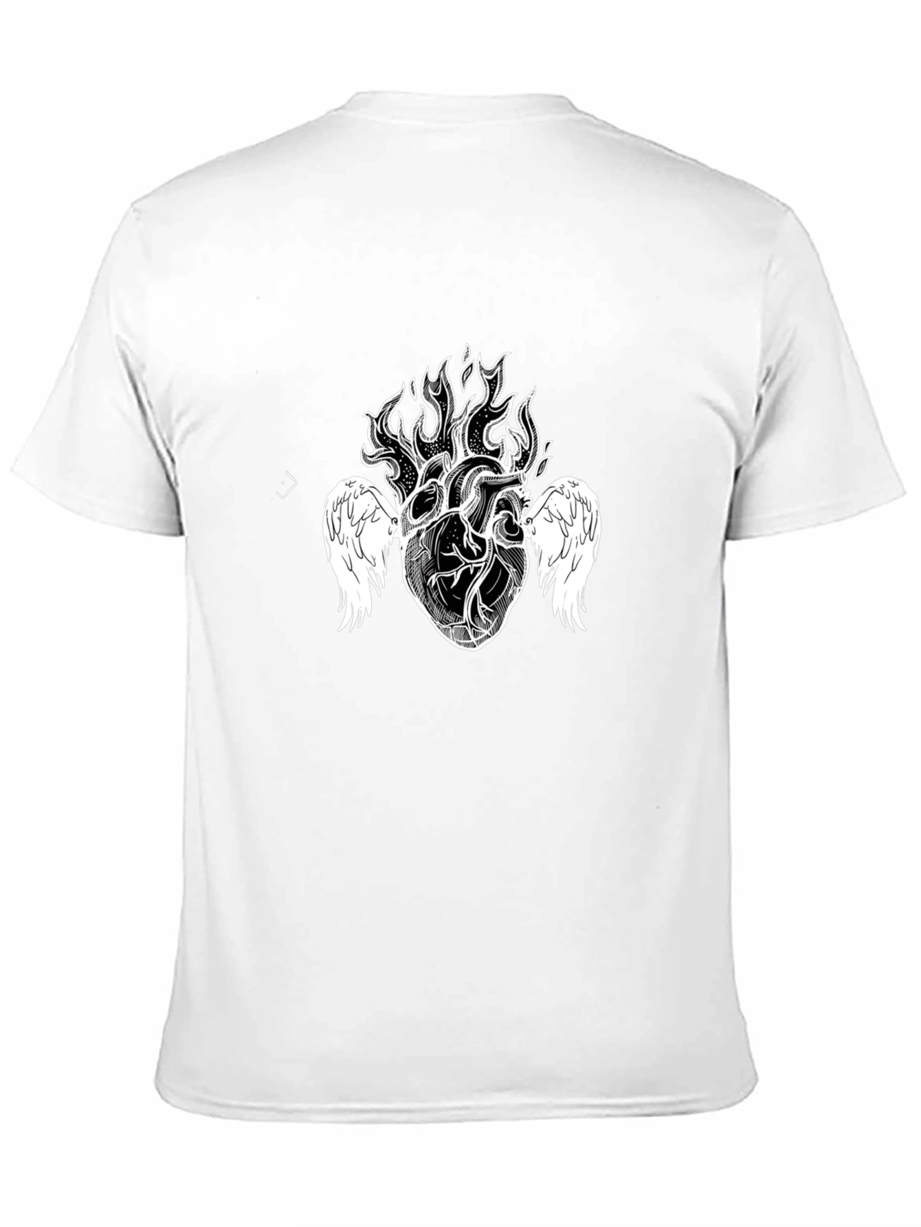 Fiery Heart Graphic Tee - Black