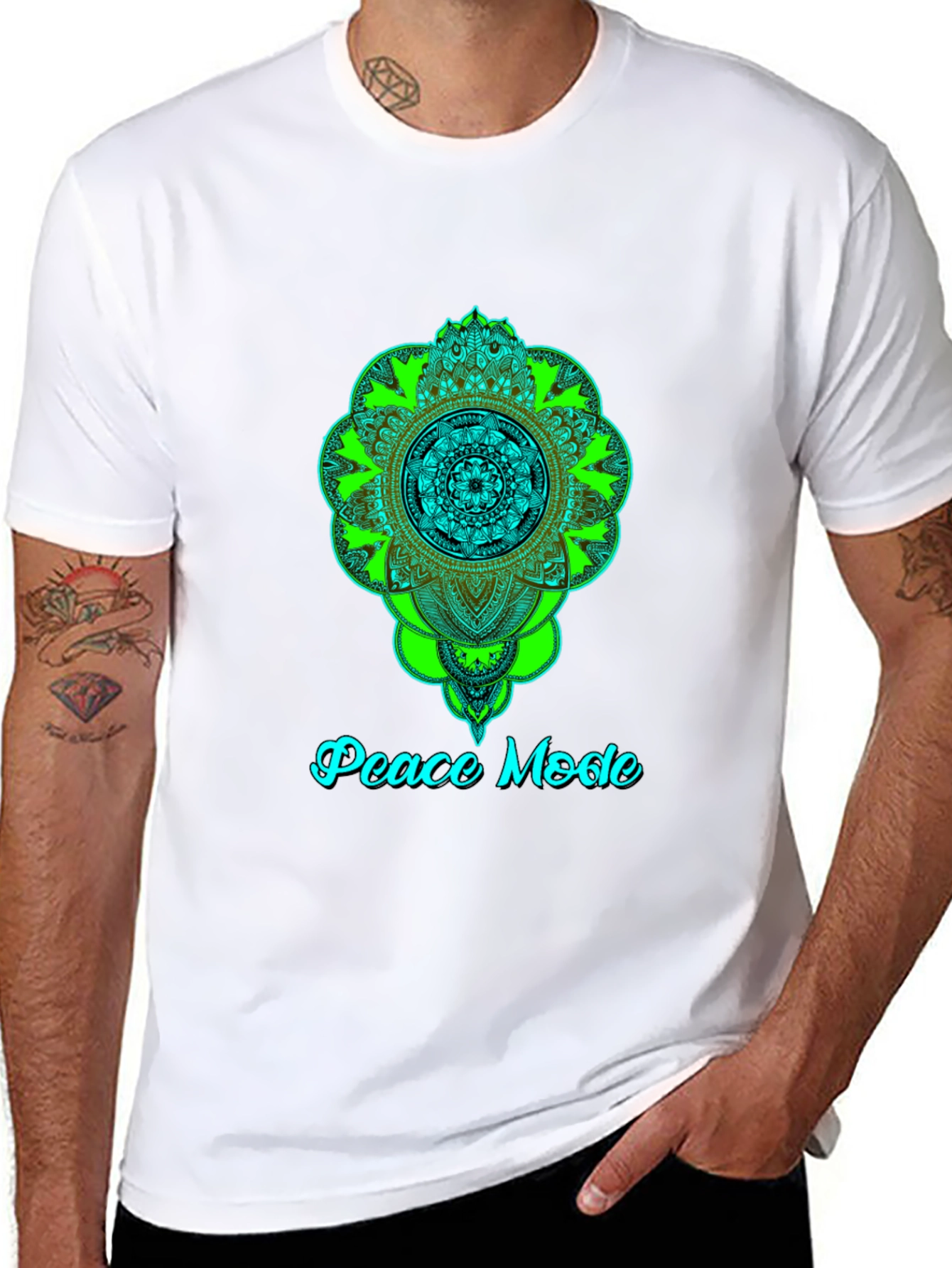 Peace Mode Mandala Graphic Tee - Black