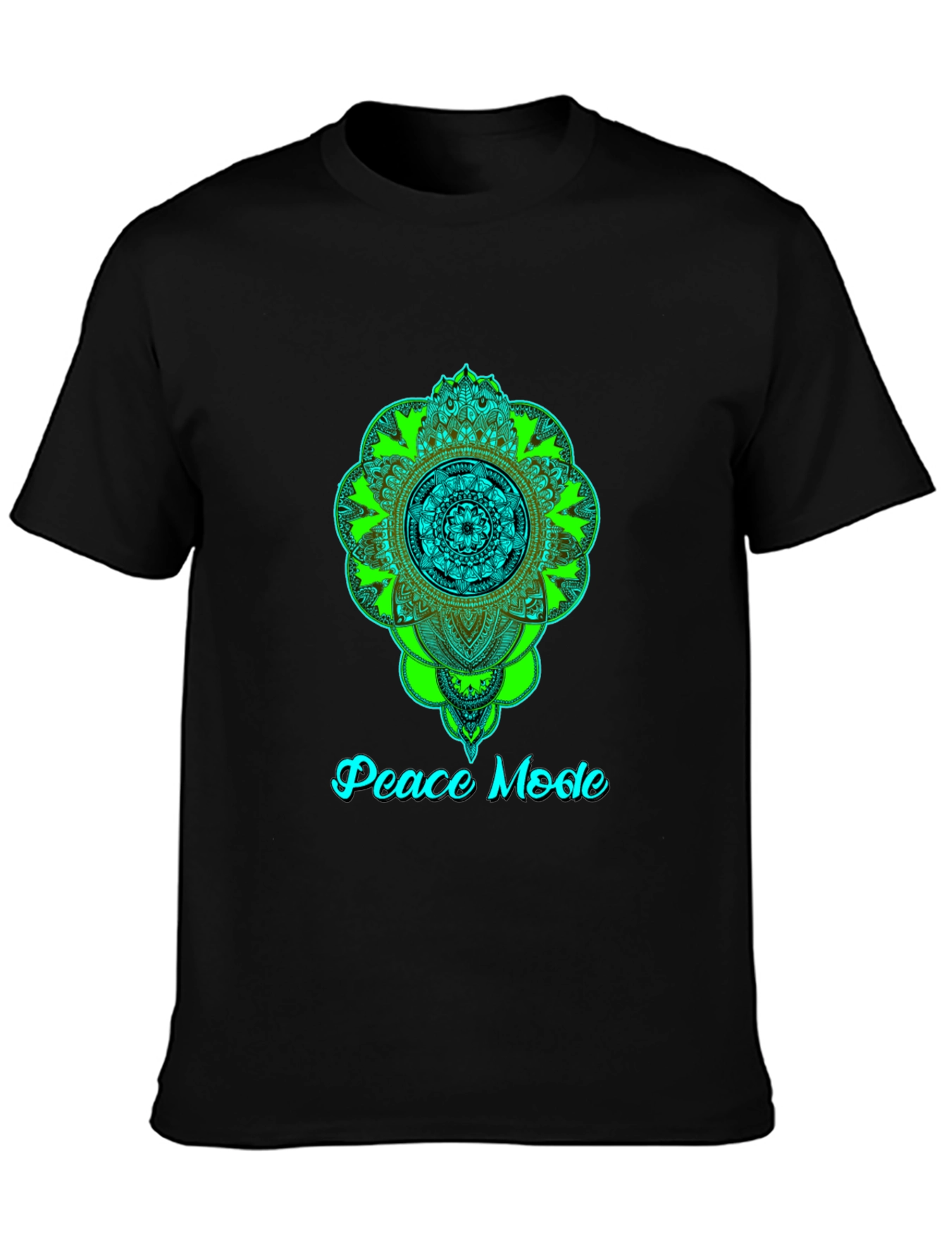 Peace Mode Mandala Graphic Tee - Black