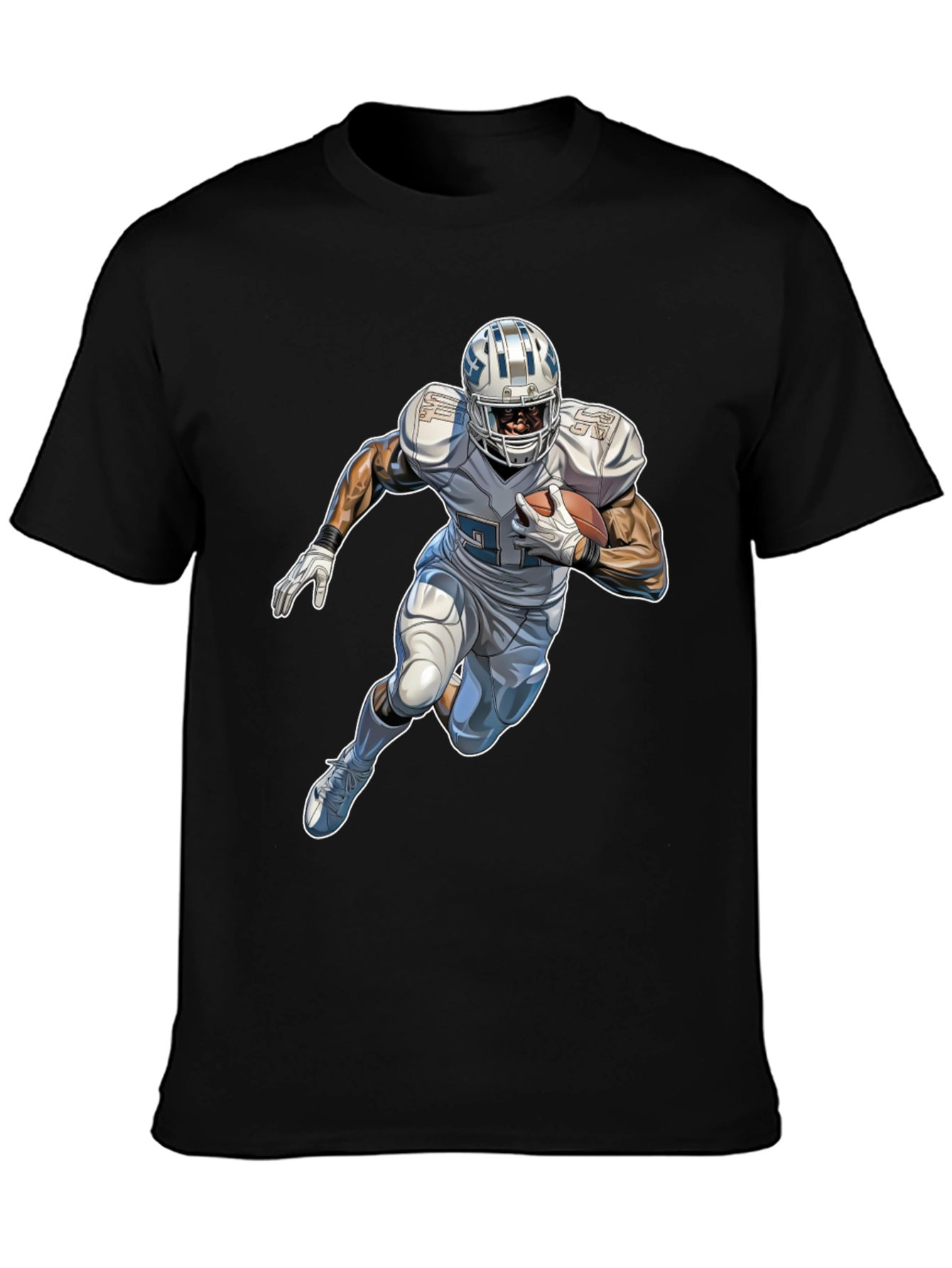 Football Player Graphic Black T-Shirt
