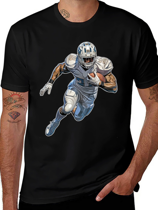 Football Player Graphic Black T-Shirt