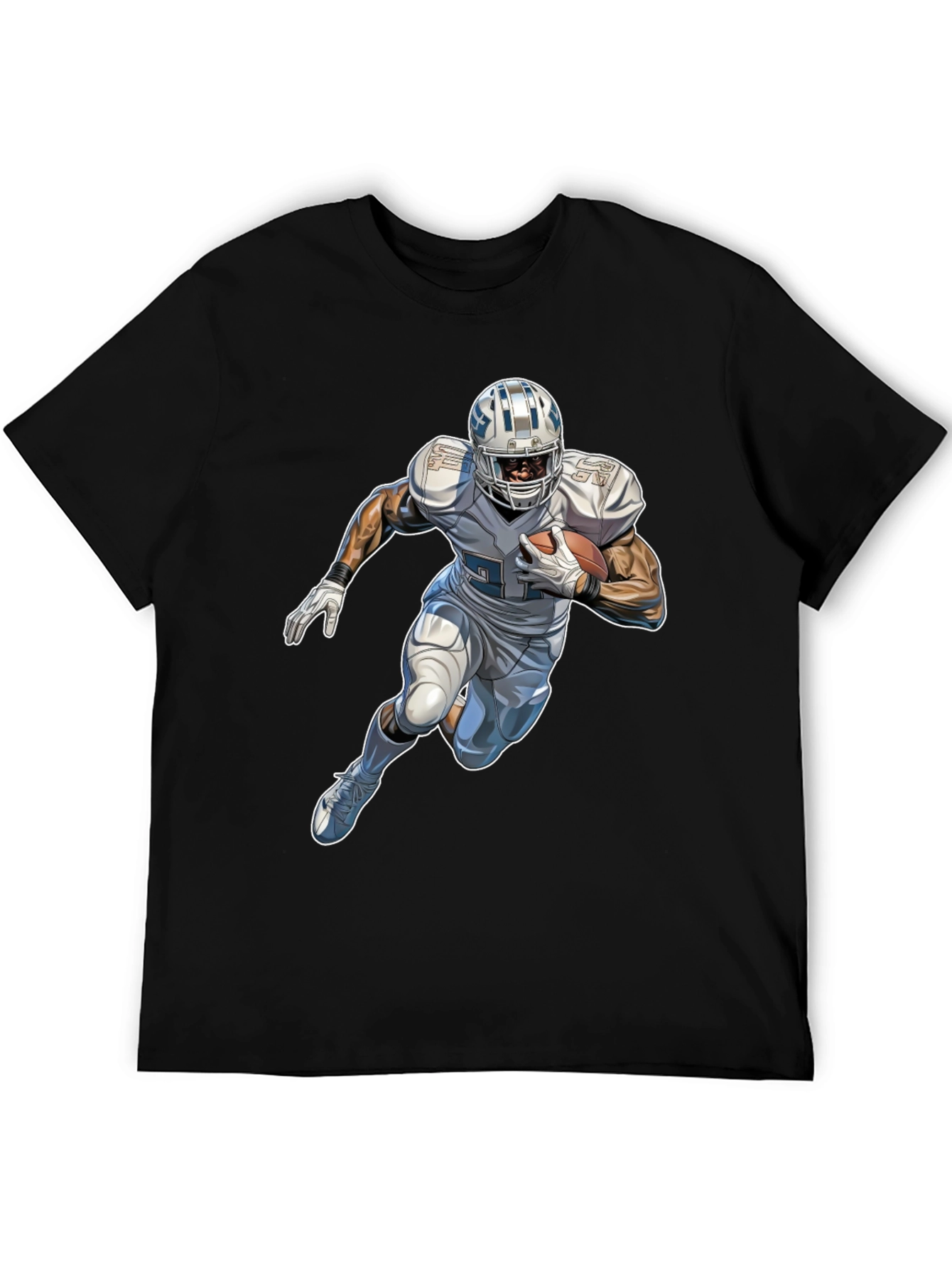 Football Player Graphic Black T-Shirt