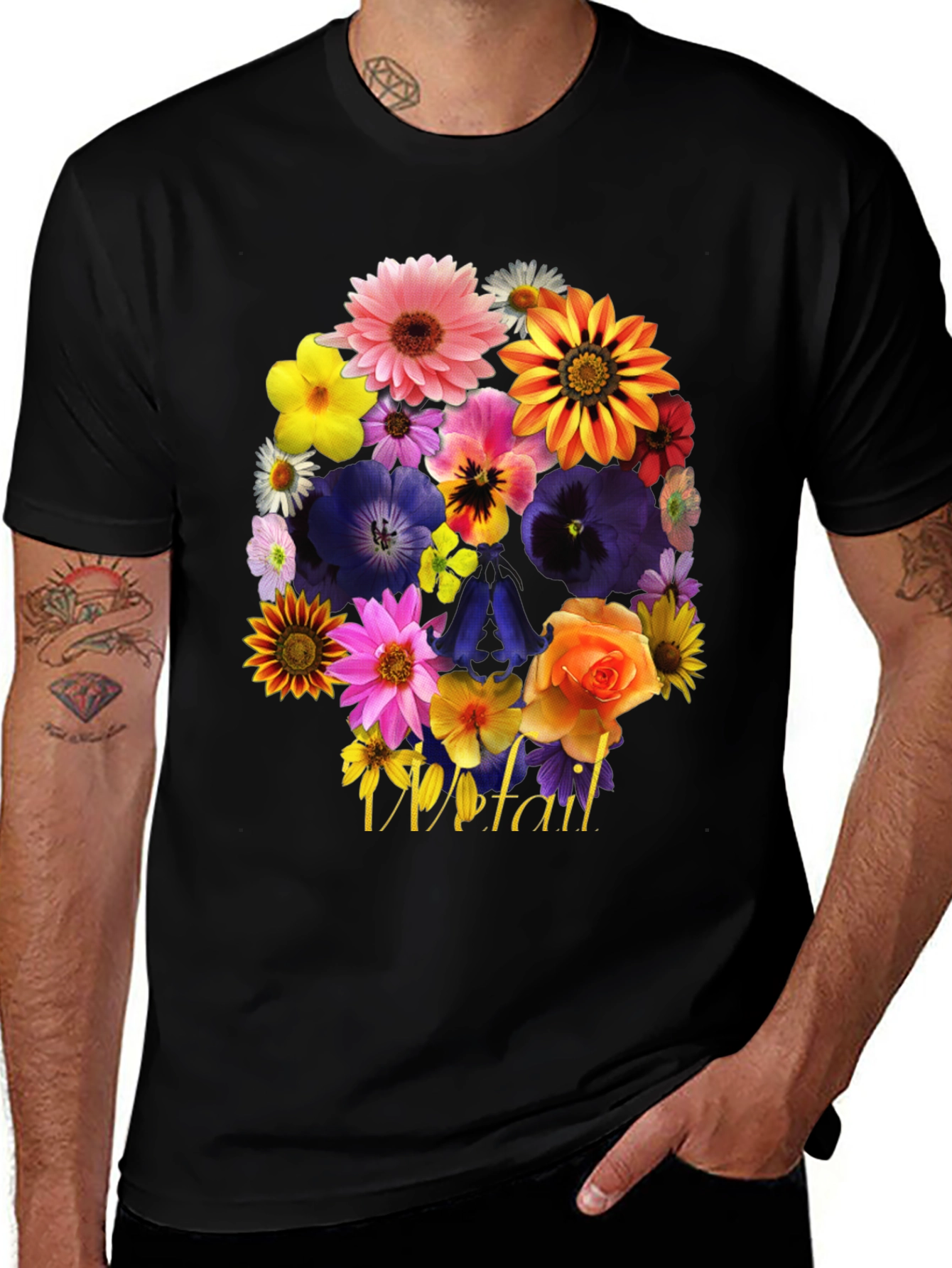 Floral Skull T-Shirt - Unique Graphic Tee