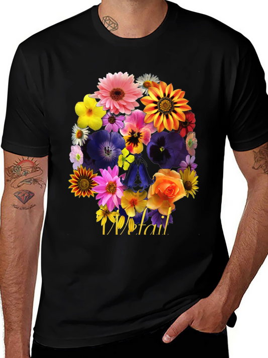 Floral Skull T-Shirt - Unique Graphic Tee