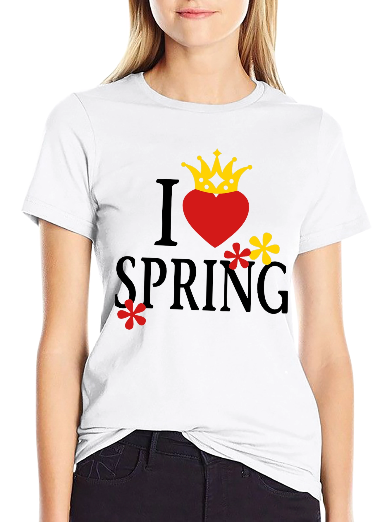 I Heart Spring Crown Graphic T-Shirt