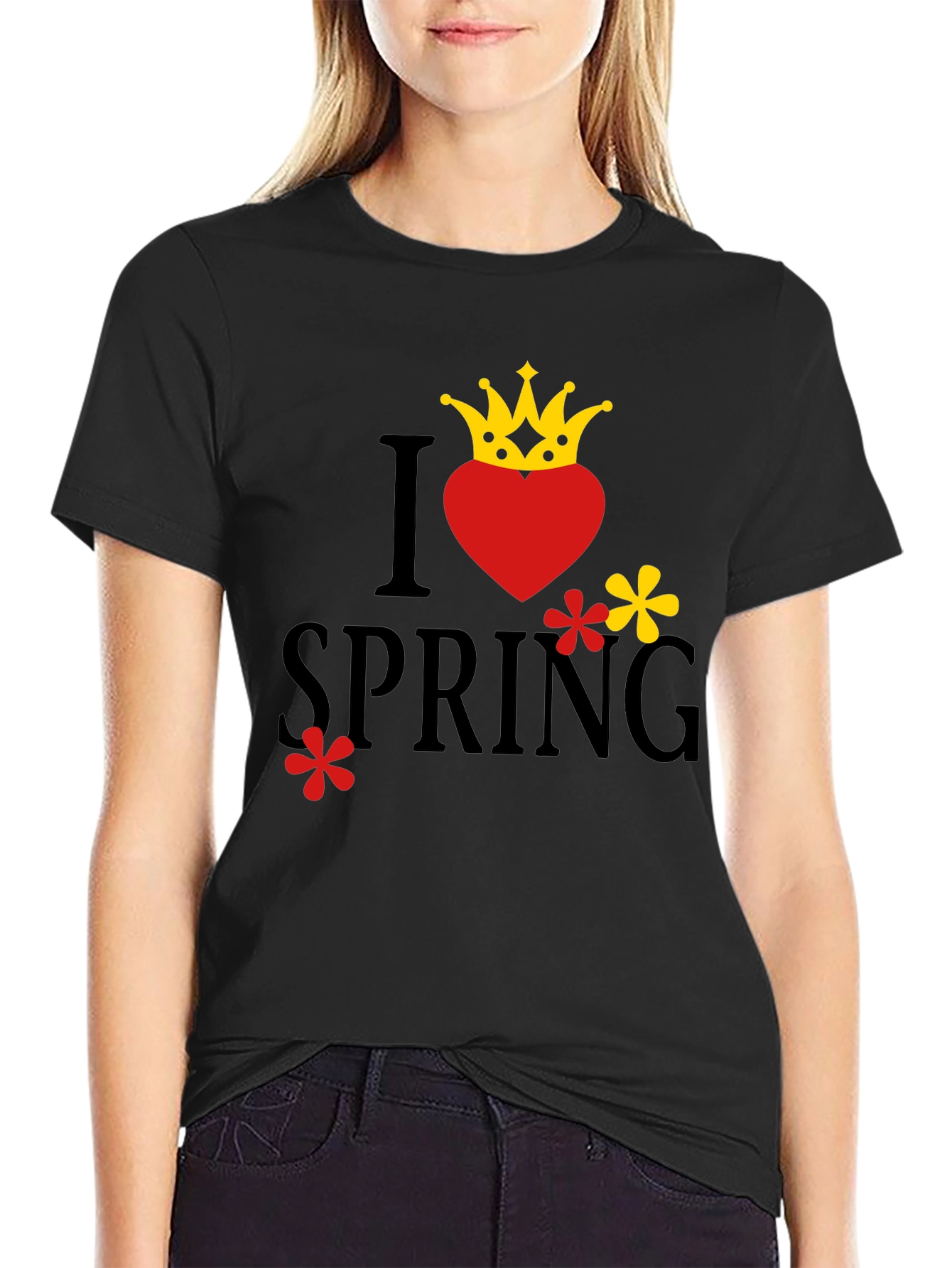 I Heart Spring Crown Graphic T-Shirt