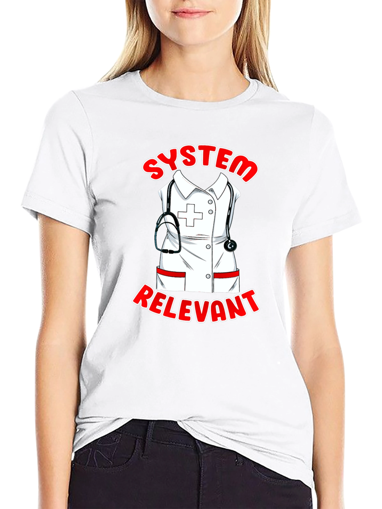 System Relevant Nurse T-Shirt - Black Cotton Tee