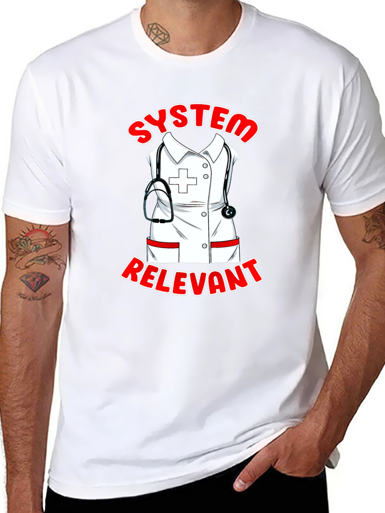System Relevant Nurse T-Shirt - Black Cotton Tee