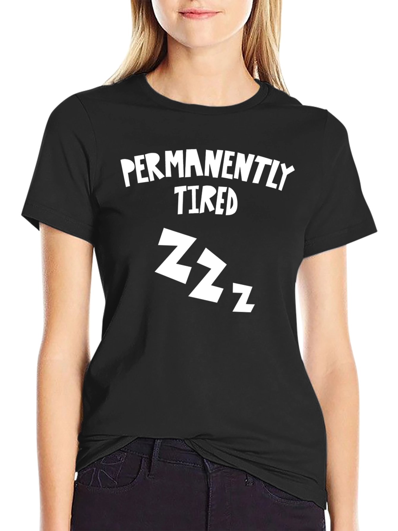 Permanently Tired Black Graphic Tee