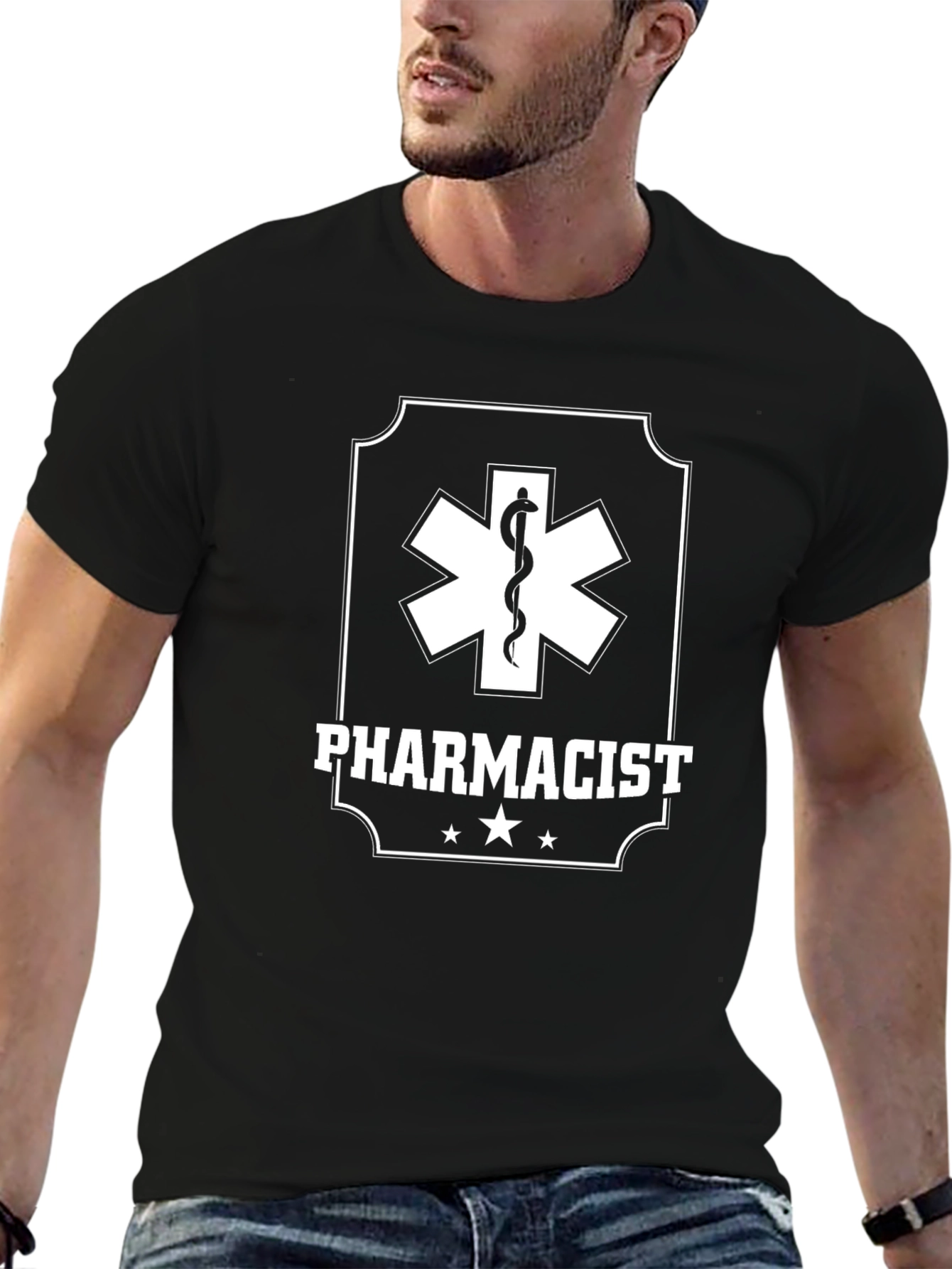 Pharmacist Caduceus Star T-Shirt - Medical Professional Tee