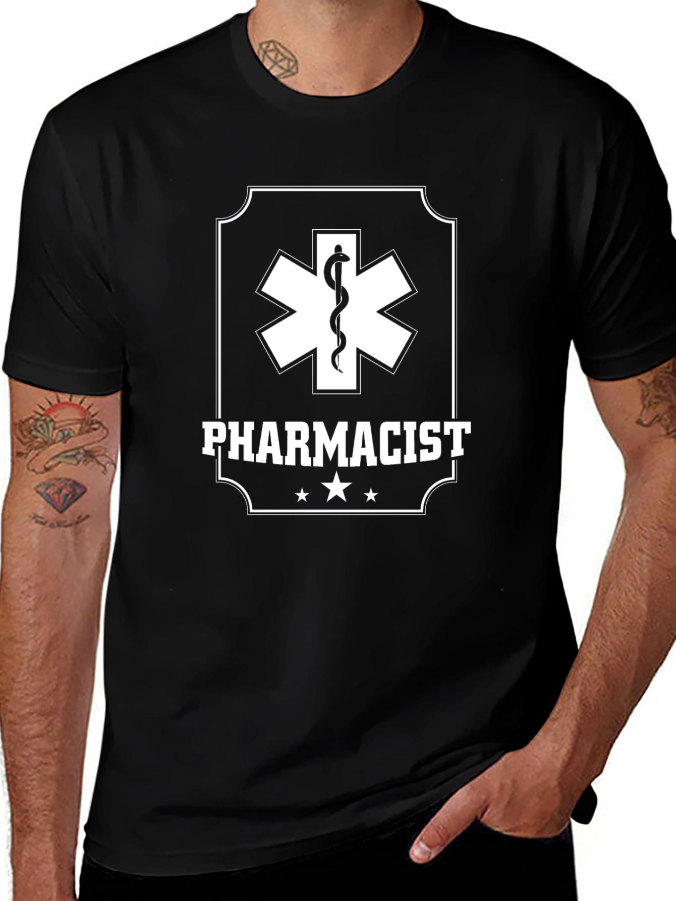 Pharmacist Caduceus Star T-Shirt - Medical Professional Tee