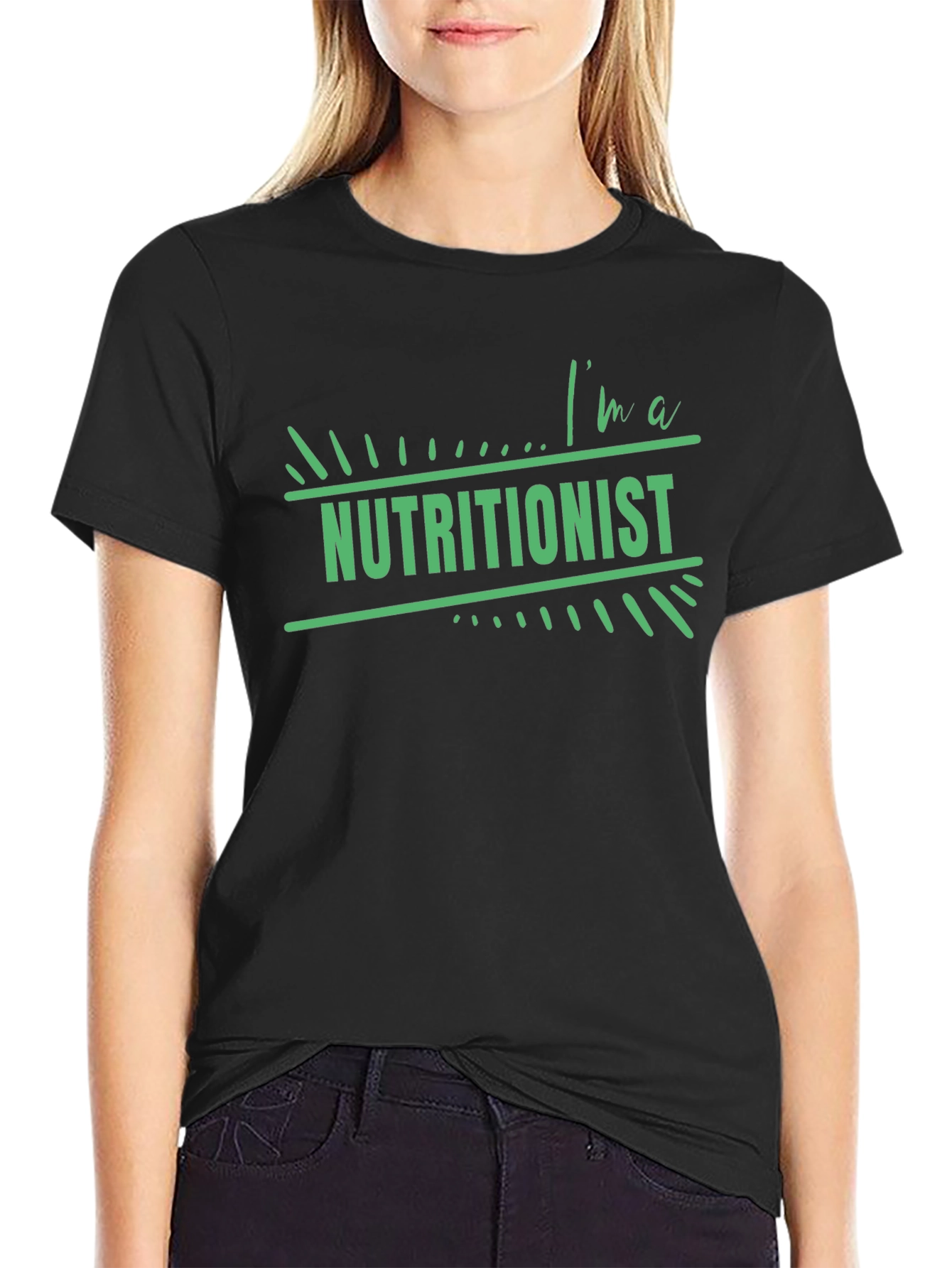 Im a Nutritionist T-Shirt Black Cotton