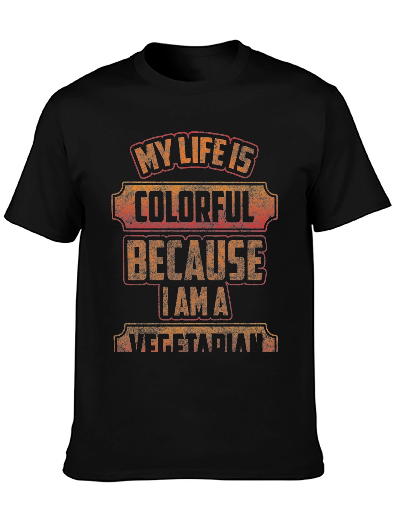 Colorful Vegetarian Graphic T-Shirt