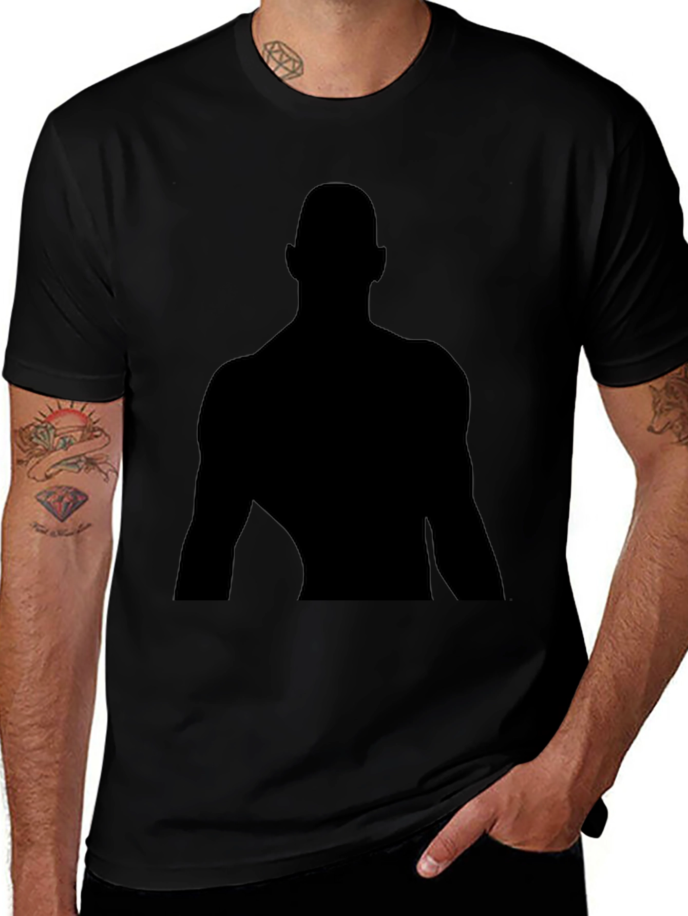 Silhouette Graphic Black T-Shirt - Classic Fit