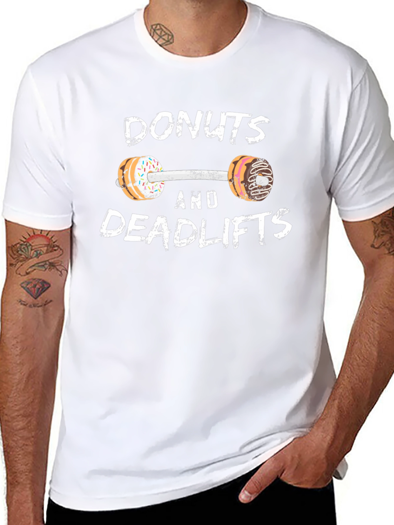Donuts and Deadlifts Funny Workout Gym T-Shirt