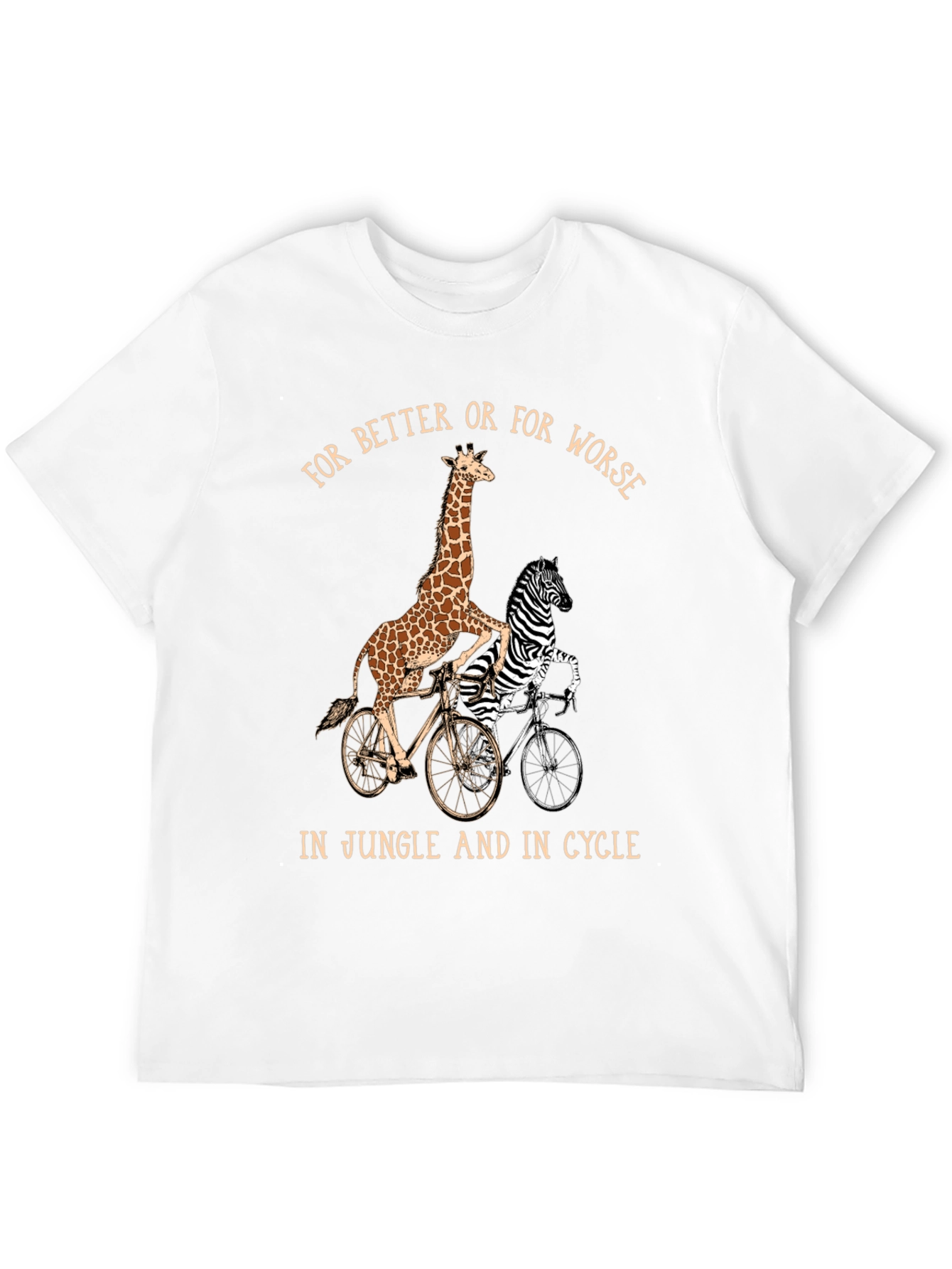 Giraffe & Zebra Tandem Bike T-Shirt