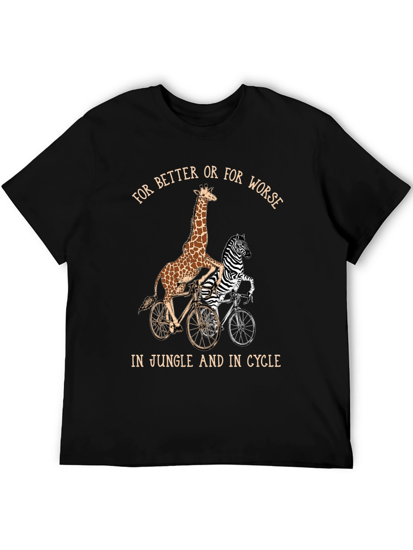 Giraffe & Zebra Tandem Bike T-Shirt