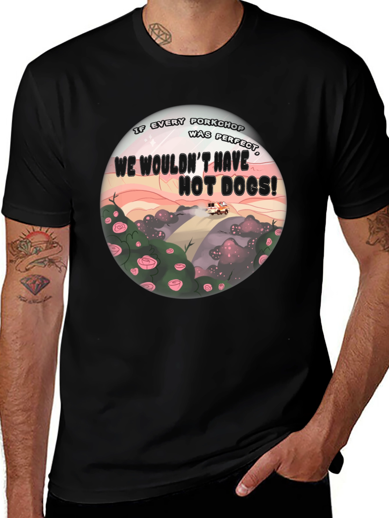 If Every Porkchop Was Perfect Black T-Shirt