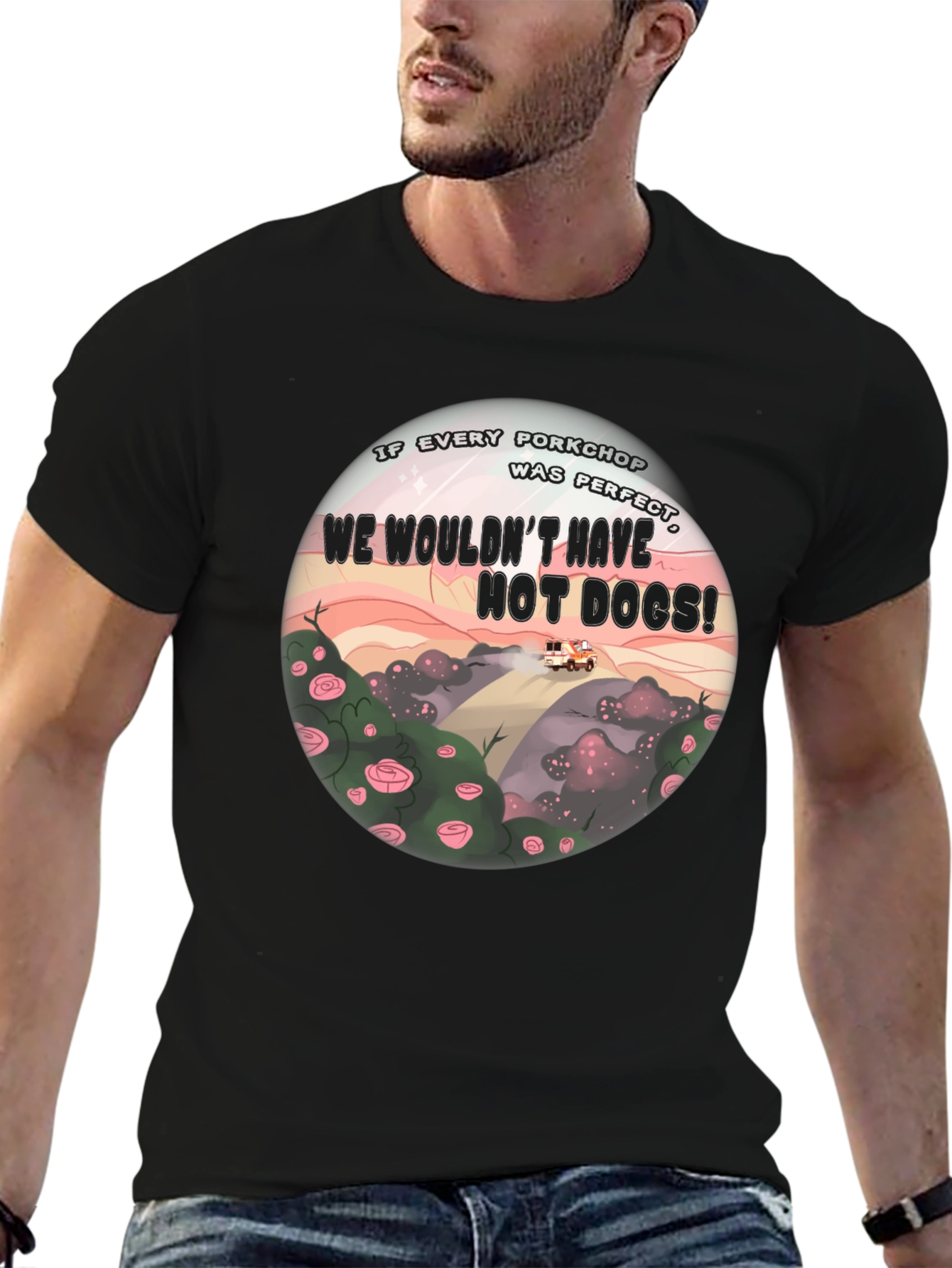 If Every Porkchop Was Perfect Black T-Shirt