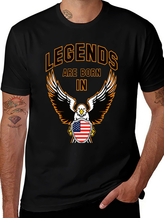 Legends Born T-Shirt Eagle Patriotic American USA Flag