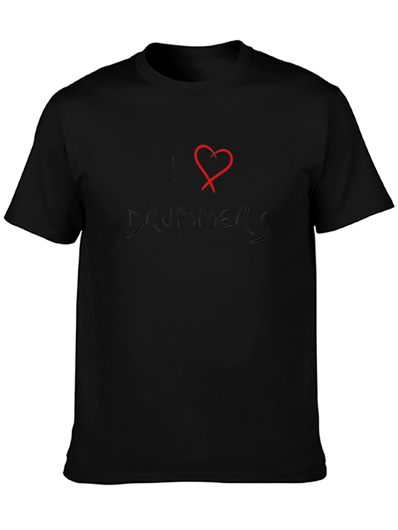 I Heart Drummers Black Graphic Tee