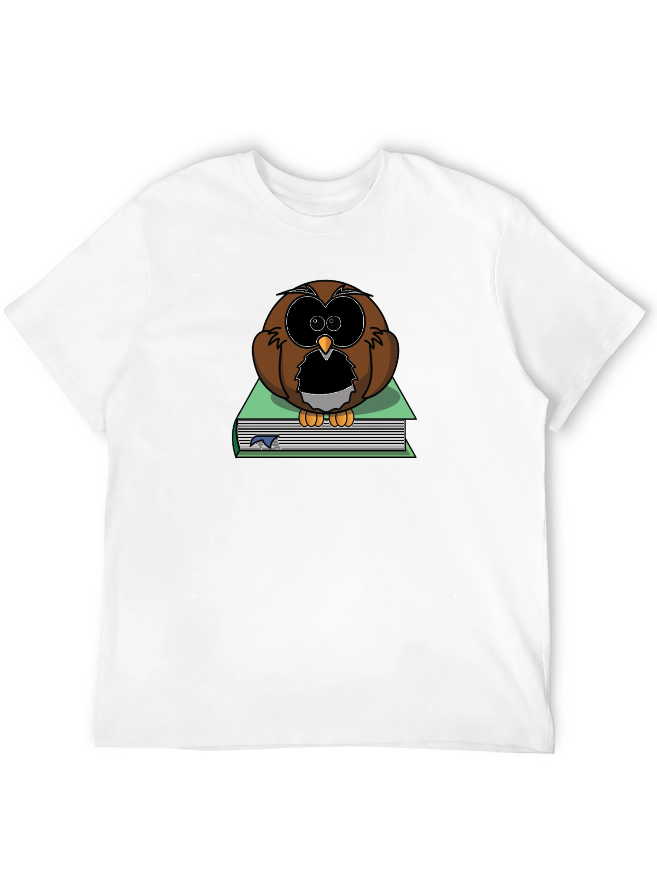 Owl on Book T-Shirt - Black Cotton Tee
