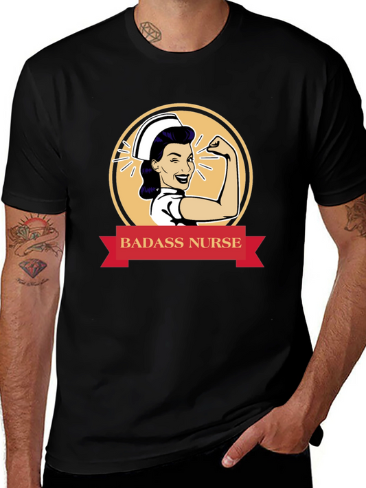 Badass Nurse Graphic T-Shirt - Black