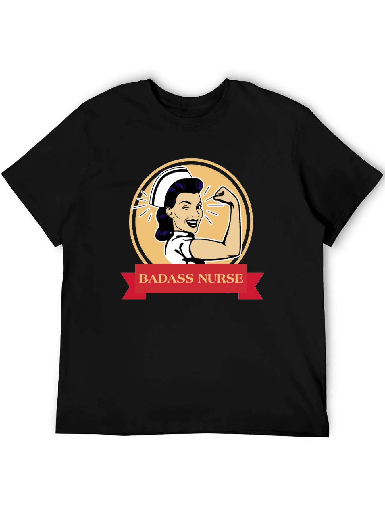 Badass Nurse Graphic T-Shirt - Black