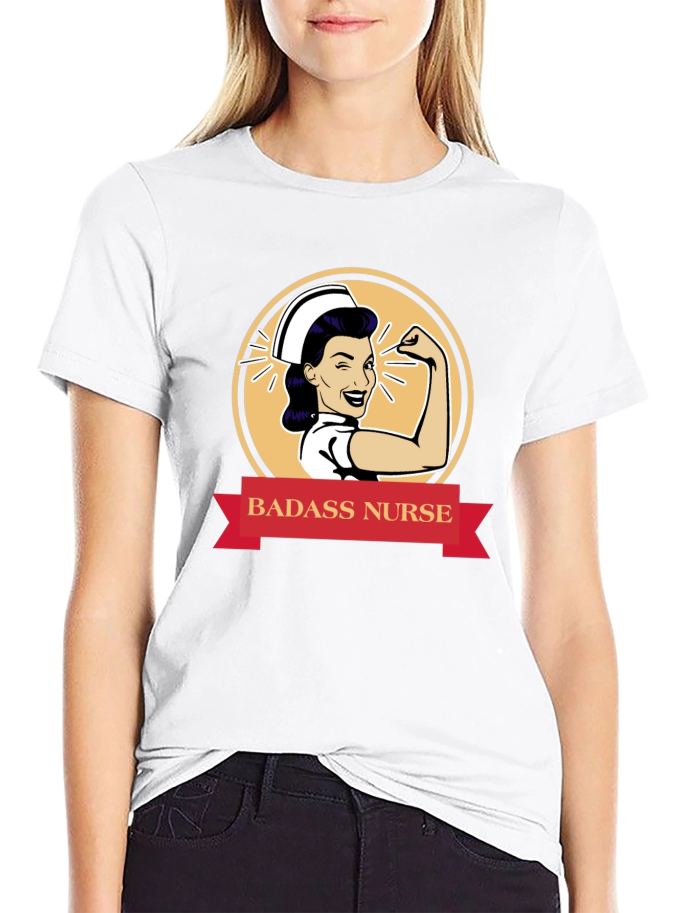 Badass Nurse Graphic T-Shirt - Black