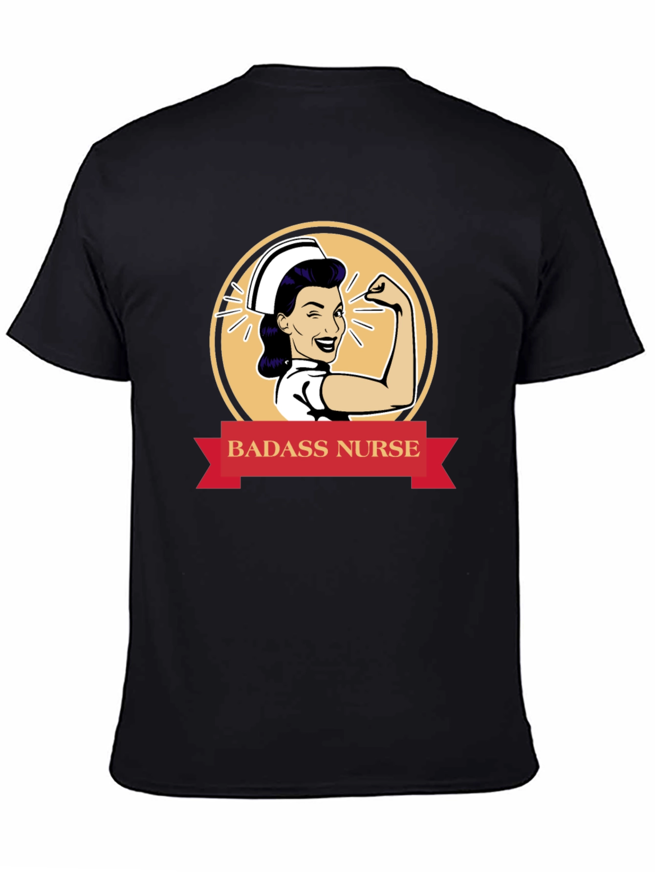 Badass Nurse Graphic T-Shirt - Black