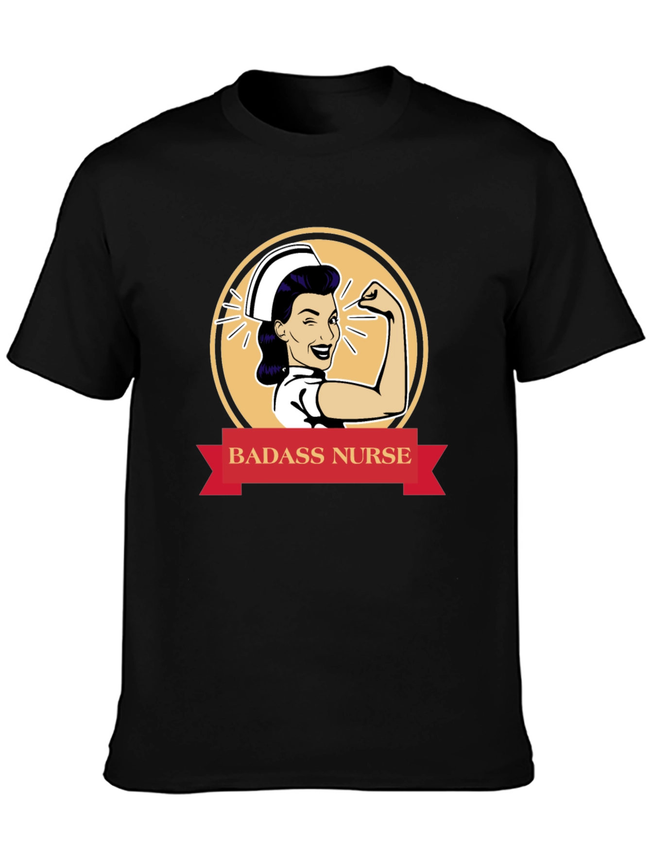 Badass Nurse Graphic T-Shirt - Black