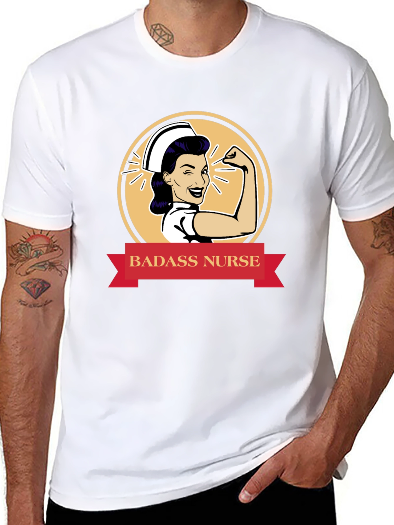Badass Nurse Graphic T-Shirt - Black