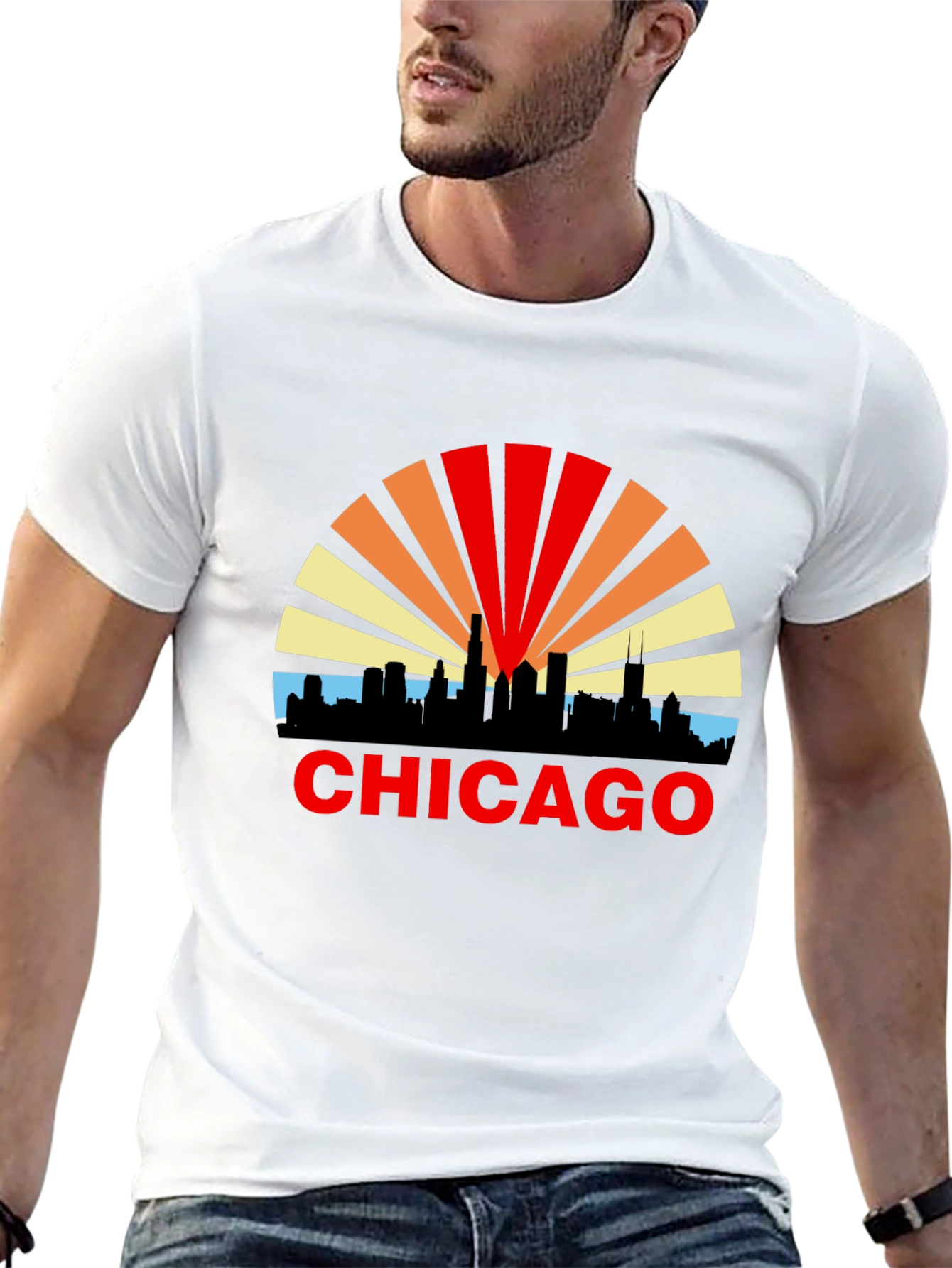 Chicago Skyline Graphic T-Shirt - Retro Style