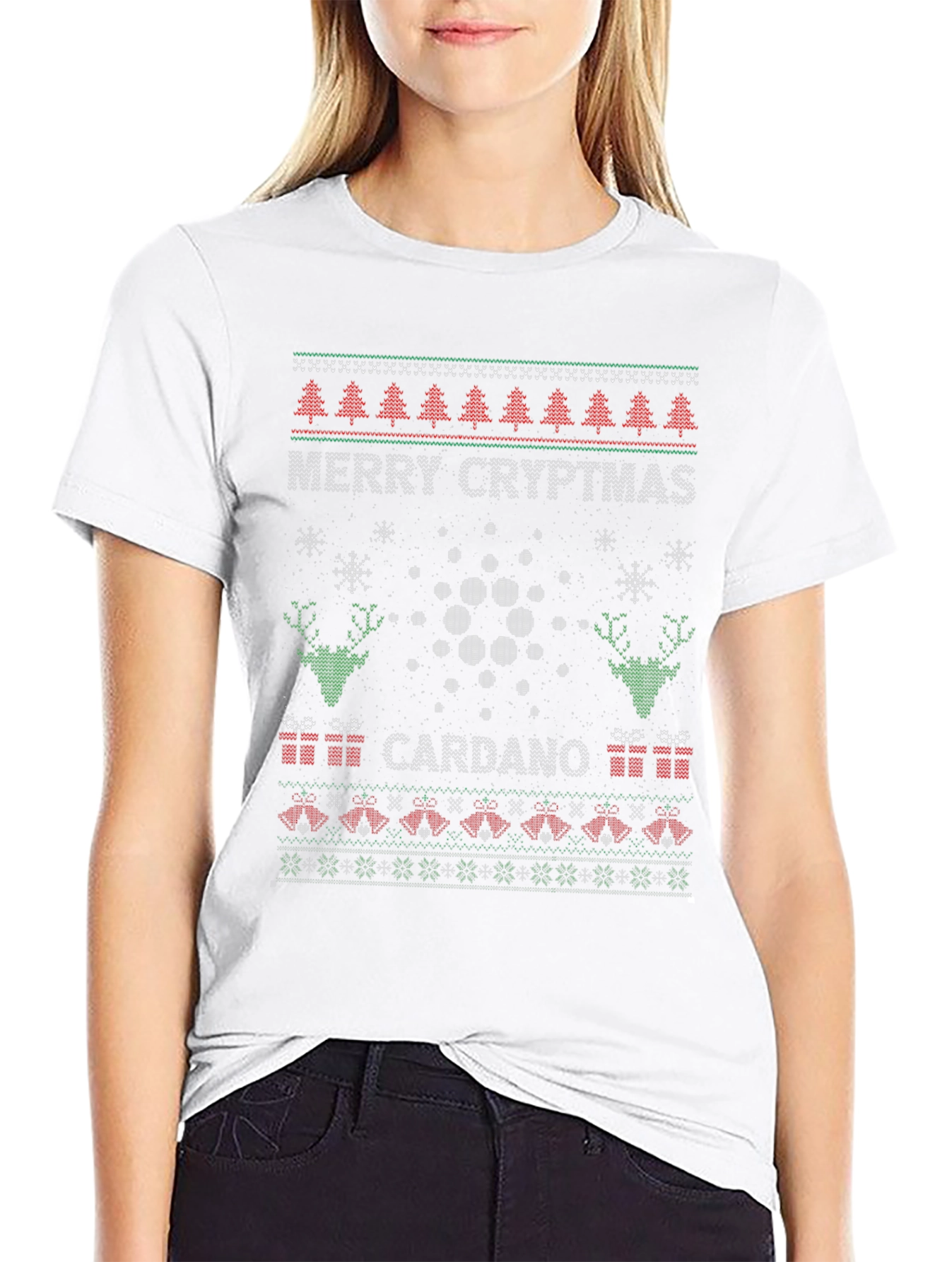 Merry Cryptmas Cardano Ugly Christmas Sweater T-Shirt