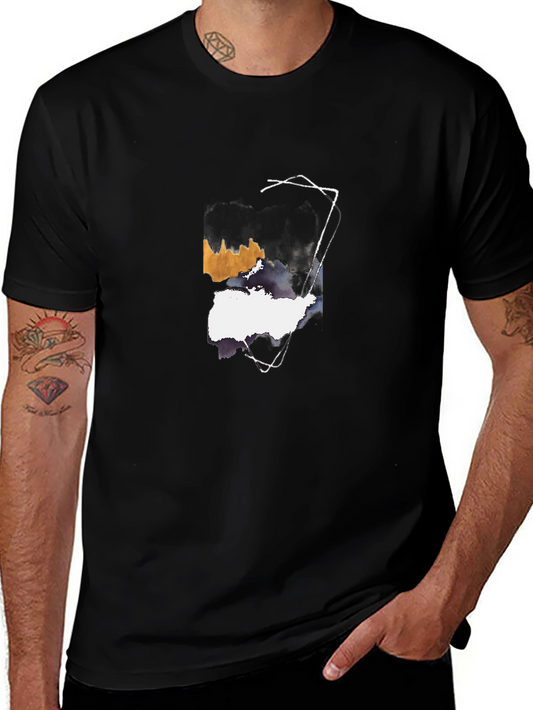Abstract Art Graphic Tee - Black
