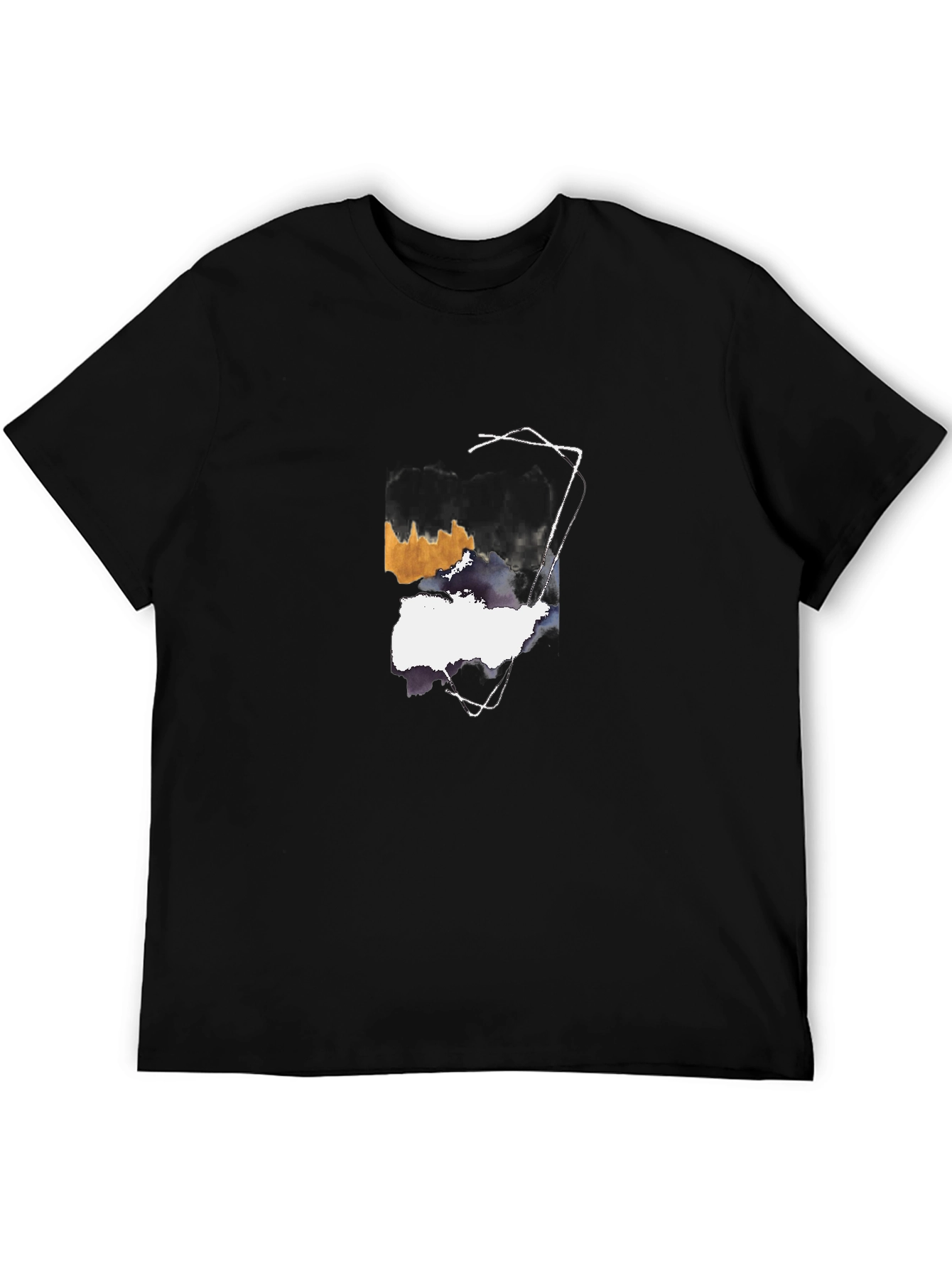 Abstract Art Graphic Tee - Black