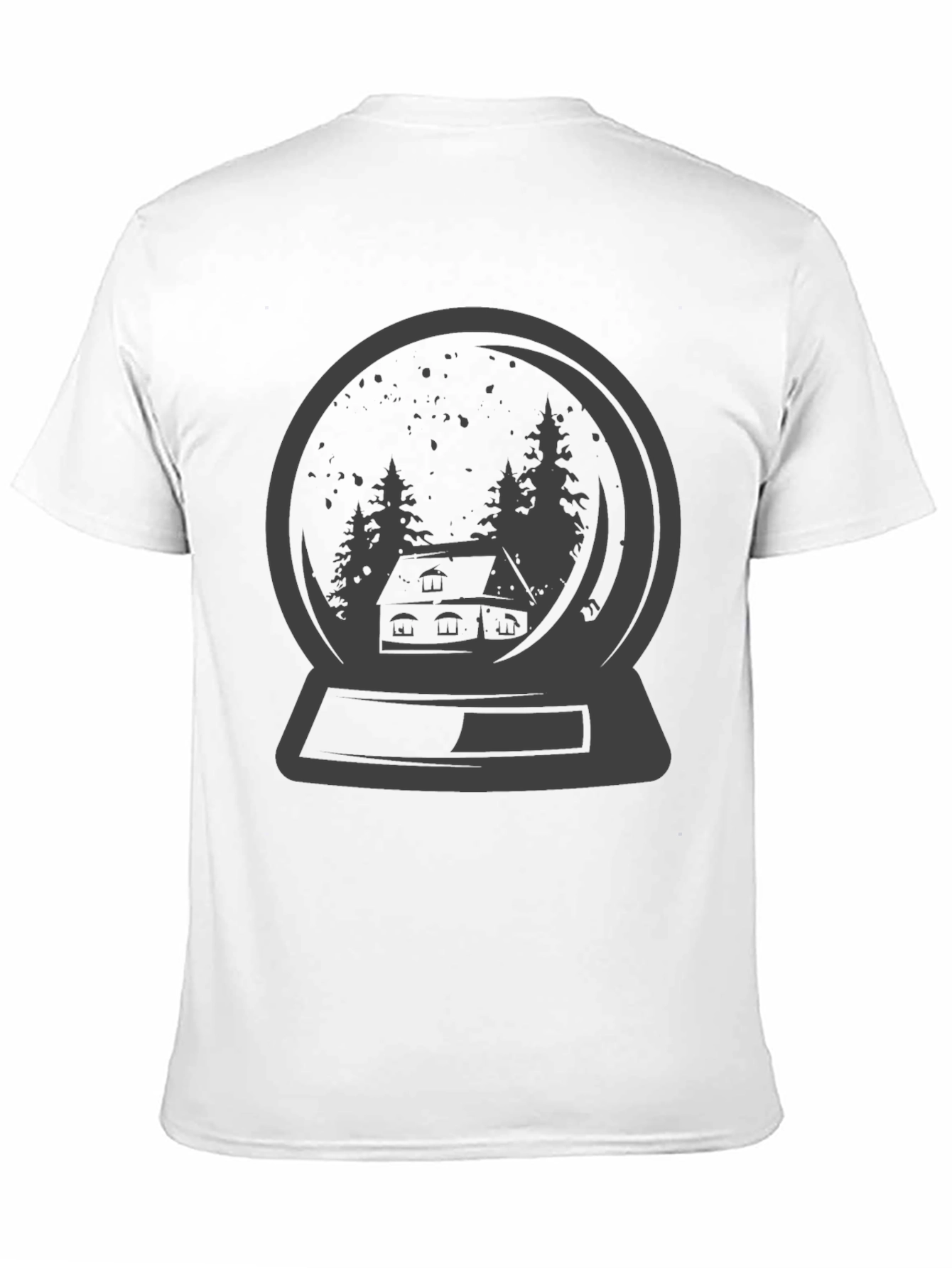 Snow Globe Graphic Tee - Winter Cabin Design