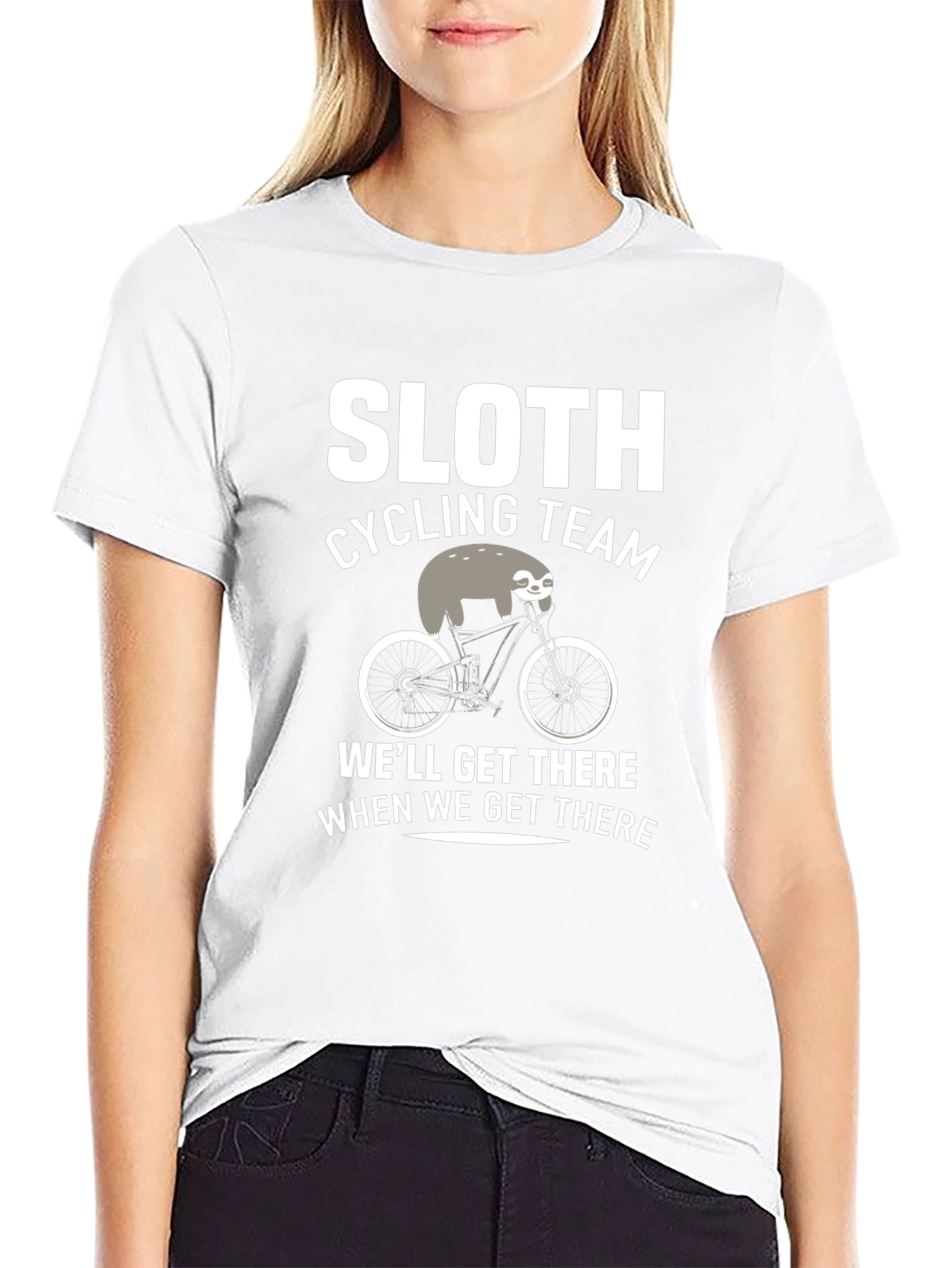 Sloth Cycling Team Black Graphic T-Shirt