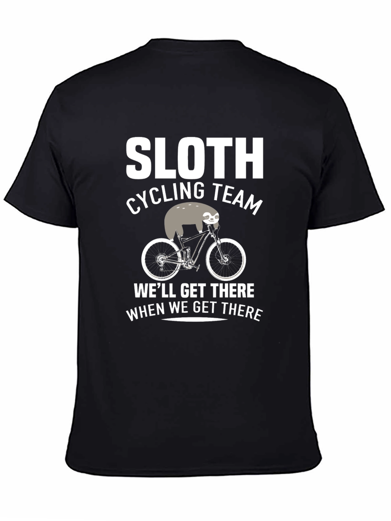 Sloth Cycling Team Black Graphic T-Shirt